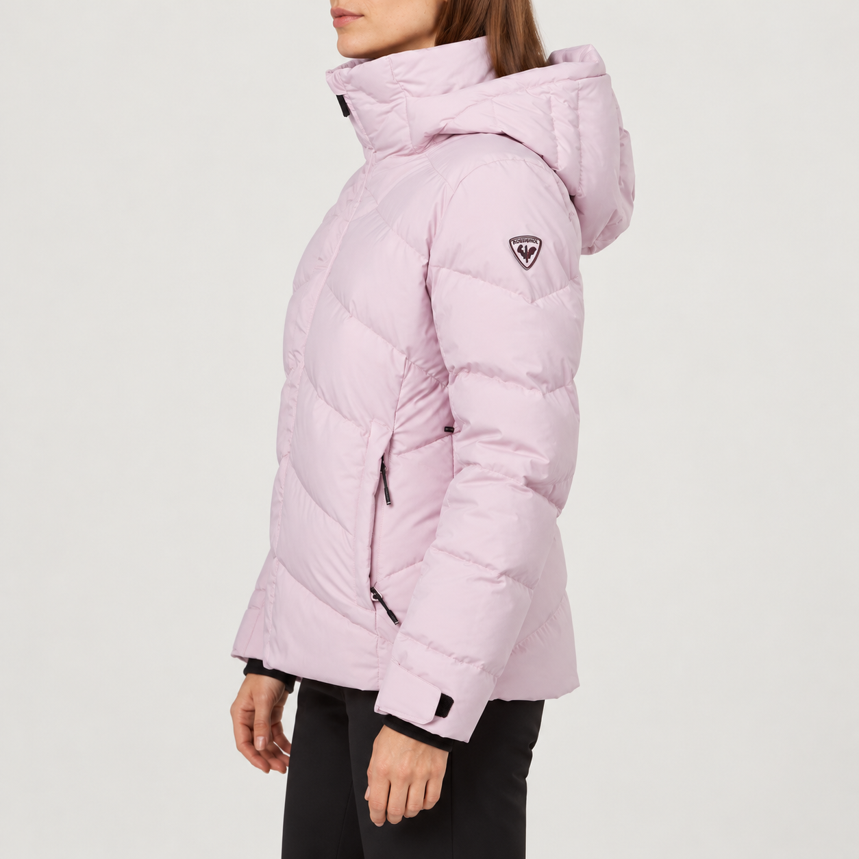 Rossignol Wispile Ski Jacket in Pale Lilac — 05 model side view