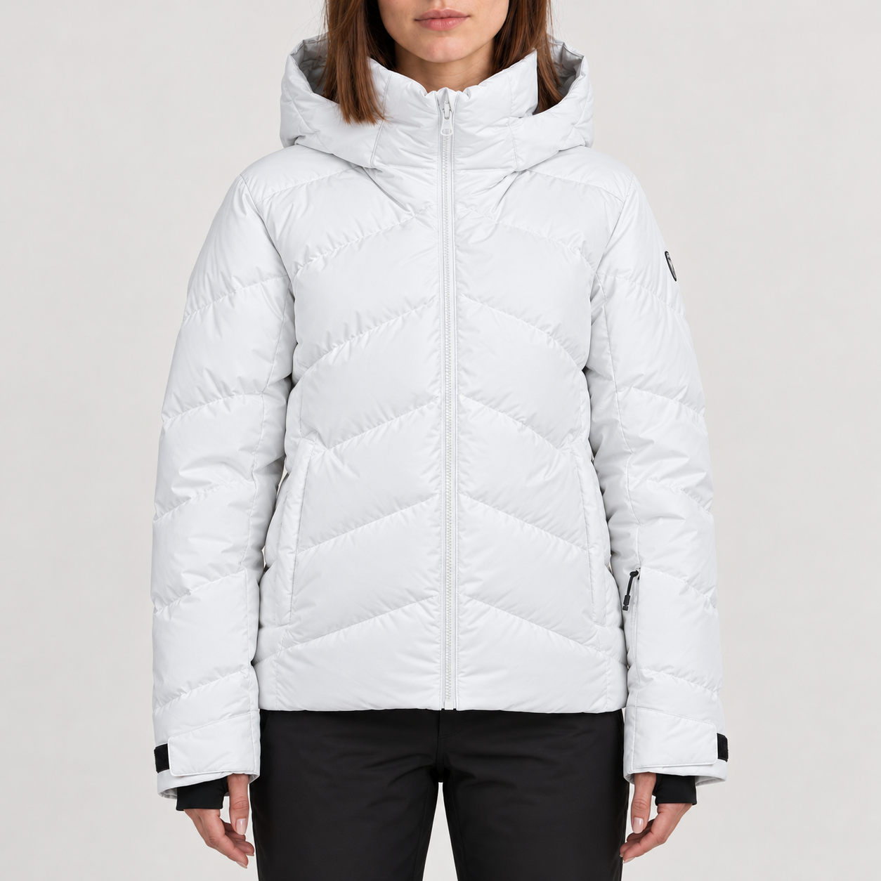 Rossignol Wispile Ski Jacket in WHITE — 03 model front view