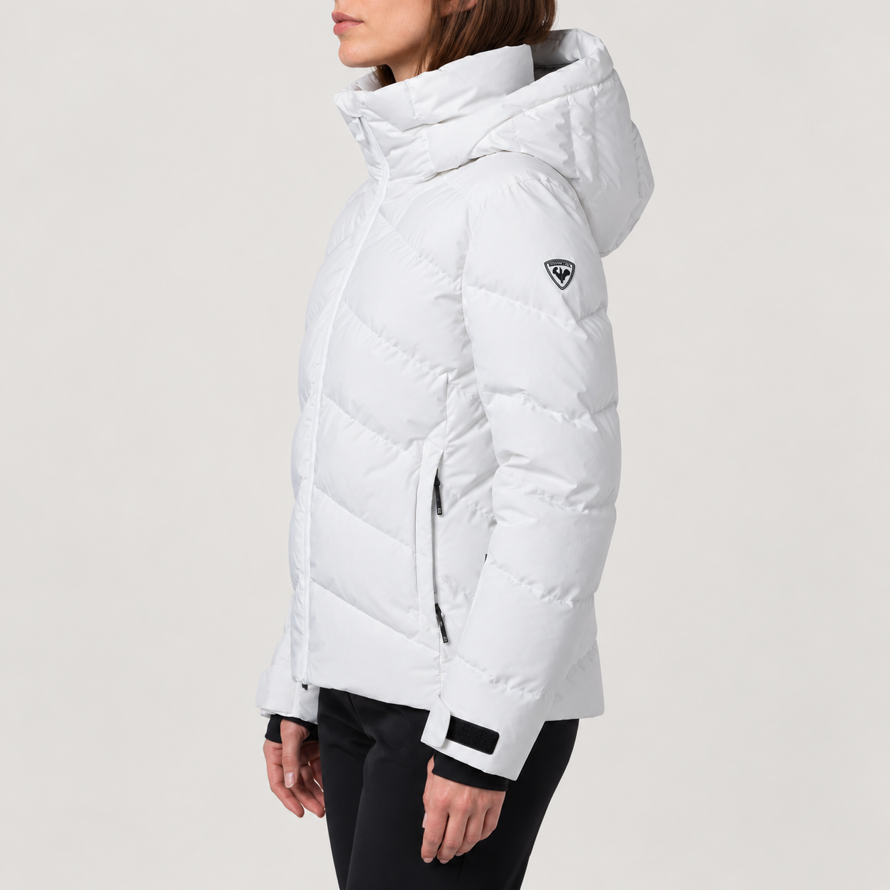 Rossignol Wispile Ski Jacket in WHITE — 05 model side view
