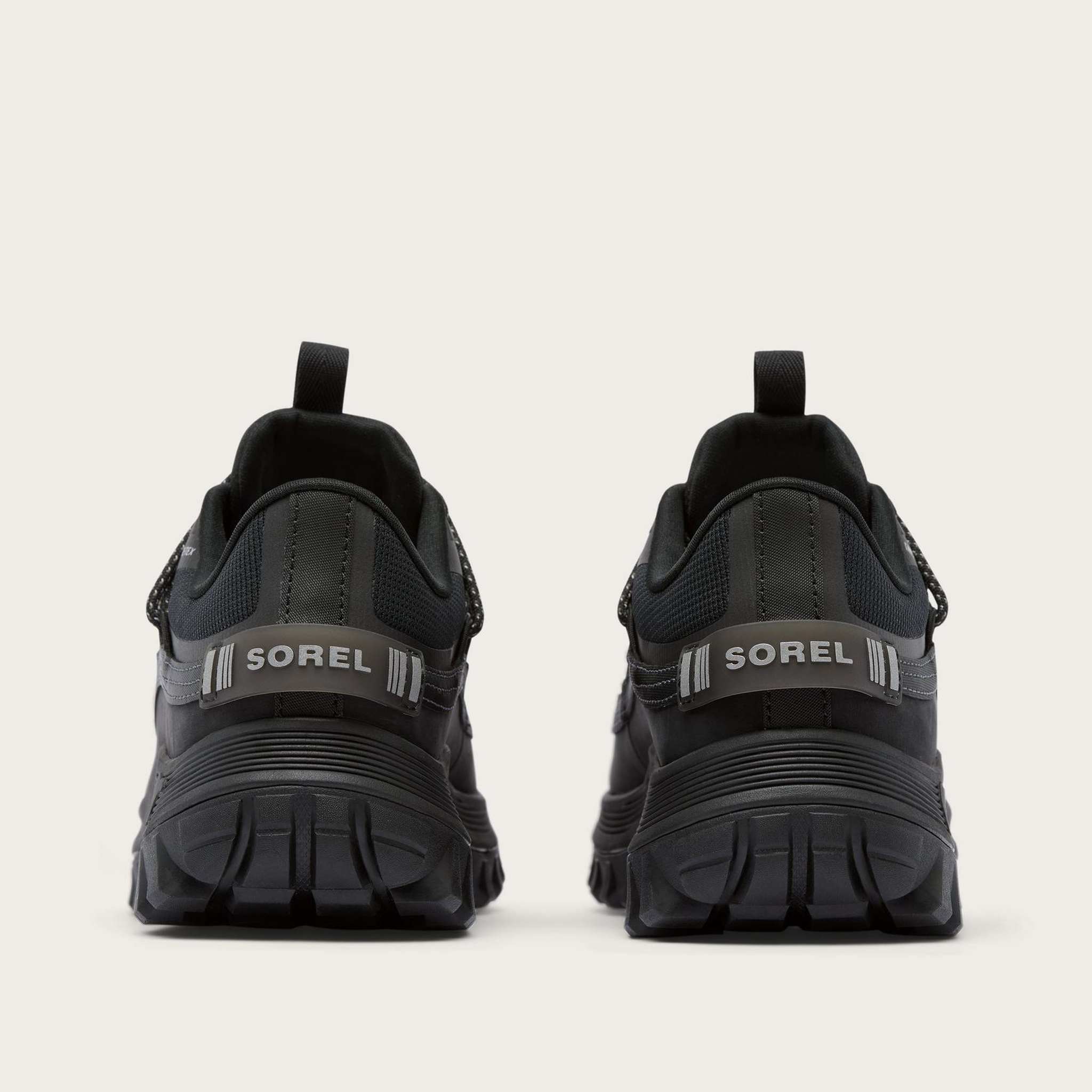 Sorel Callsign Horizon Low Snow Boot in Black, official back view.