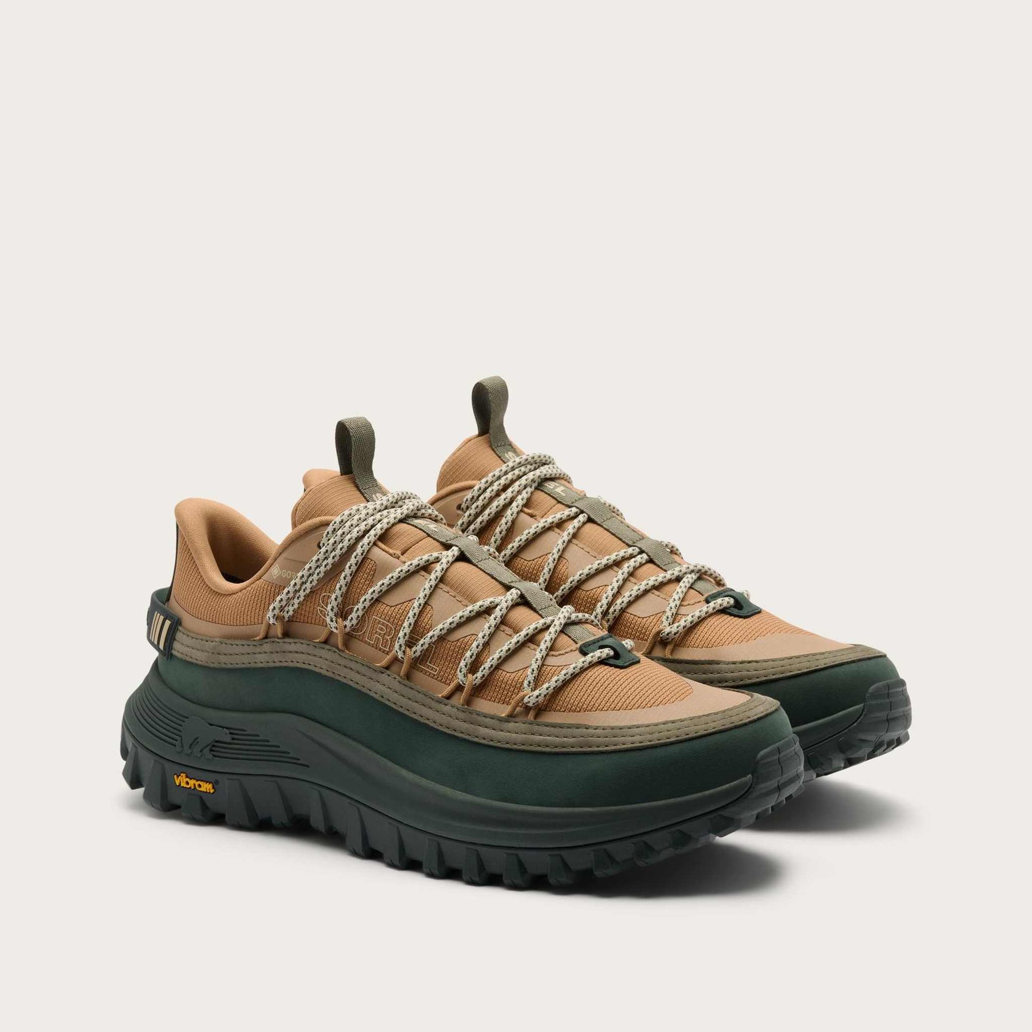 Sorel Callsign Horizon Low Snow Boot in Tawny Buff, official front pair view.