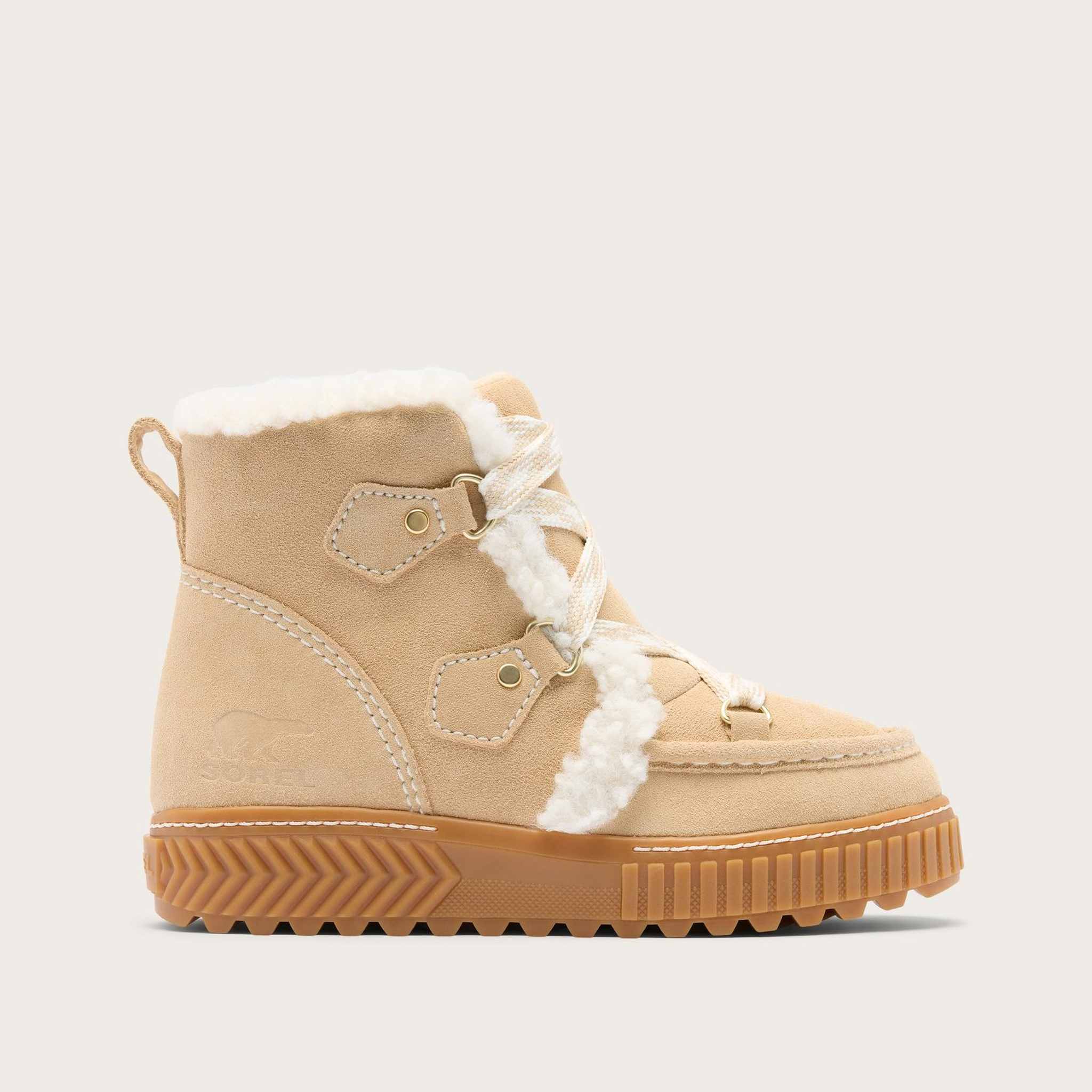 Sorel Ona Alpine Snow Boot in Ceramic, official outer side view.