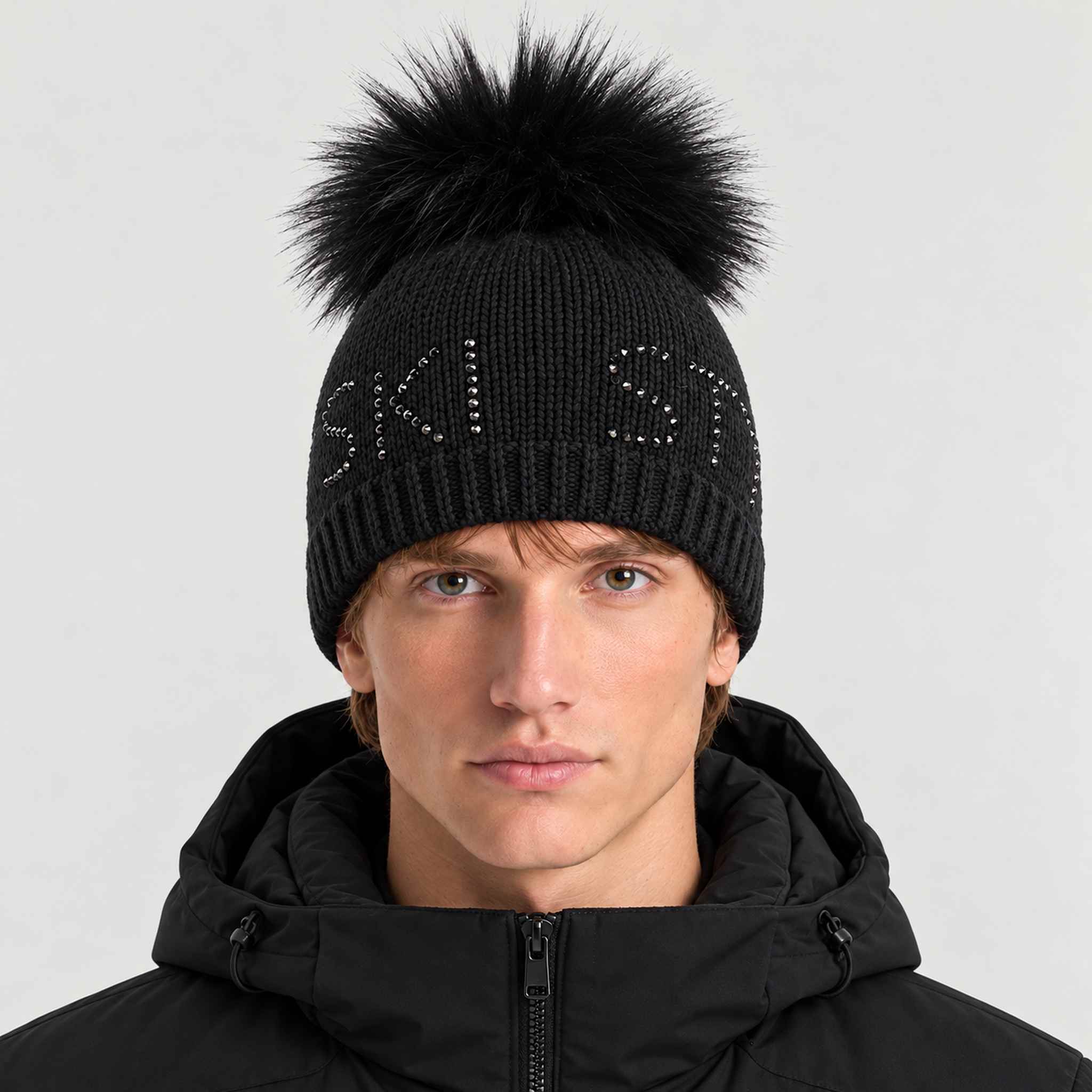 Sportalm Aris Beanie in black – male model front