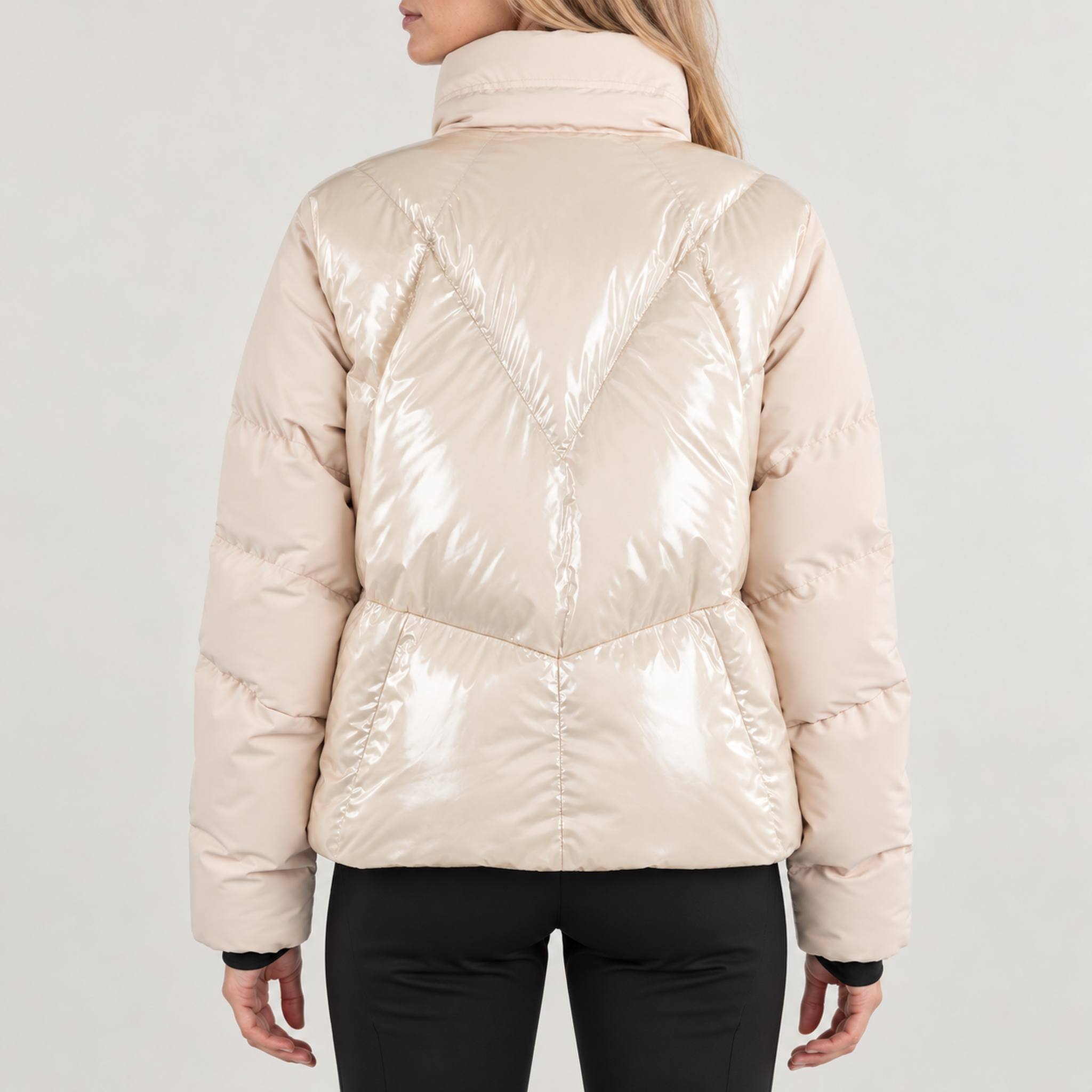 Sportalm women's agios ski jacket in champagne – model back
