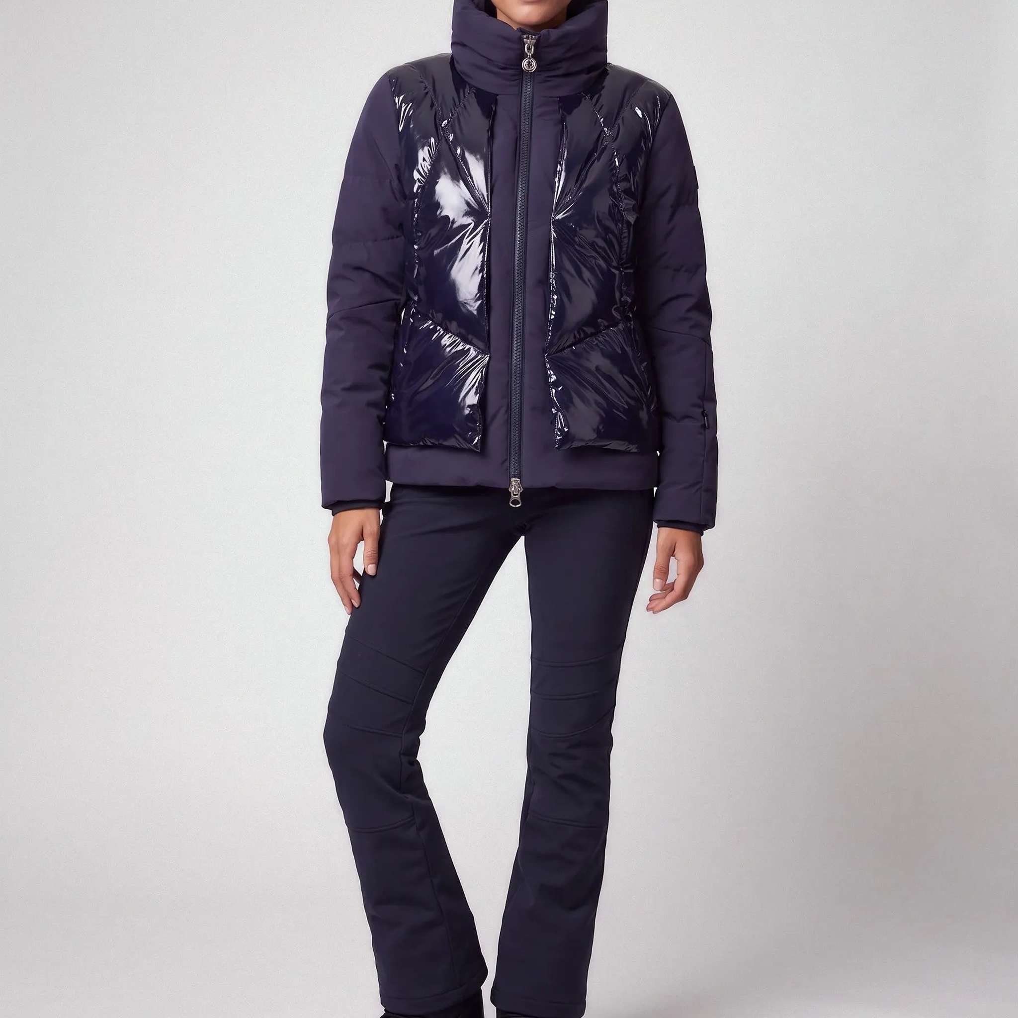 Sportalm women's agios ski jacket in deep water – model front