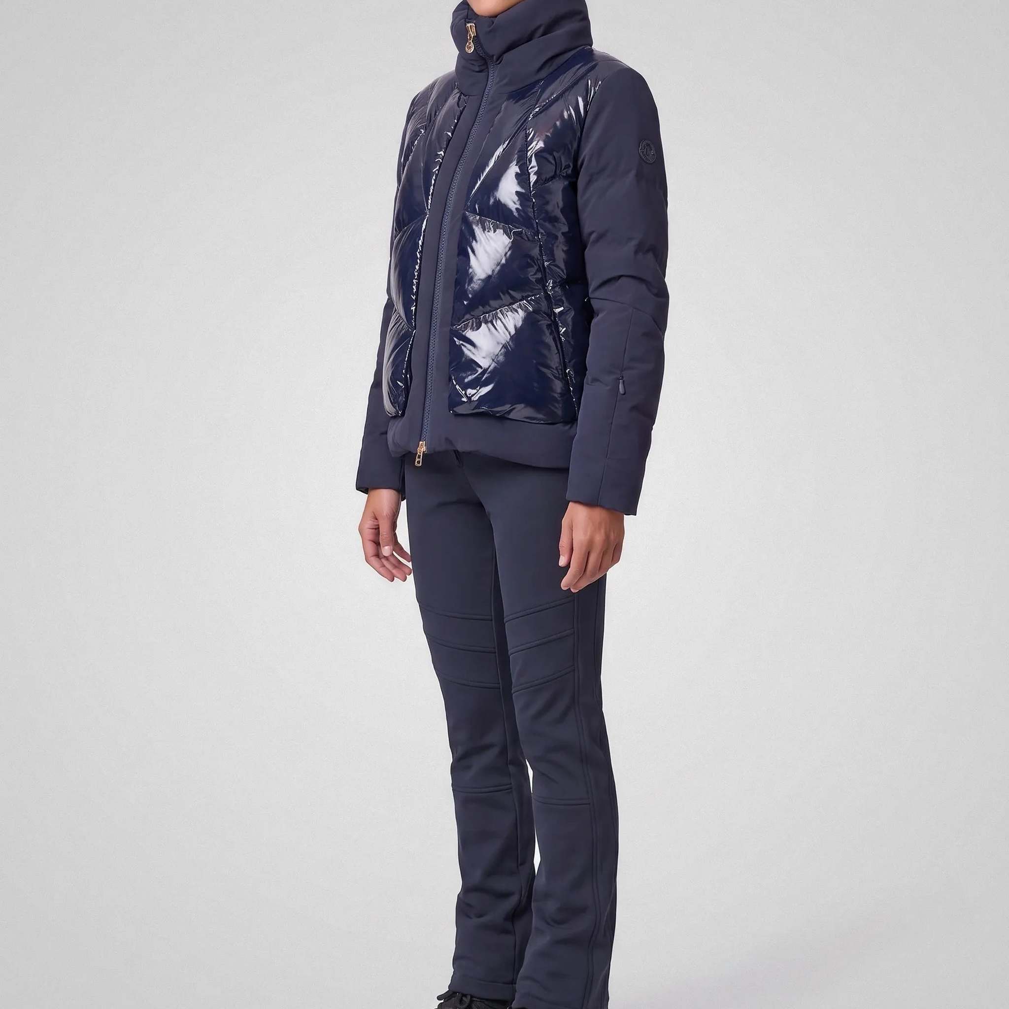 Sportalm women's agios ski jacket in deep water – model side