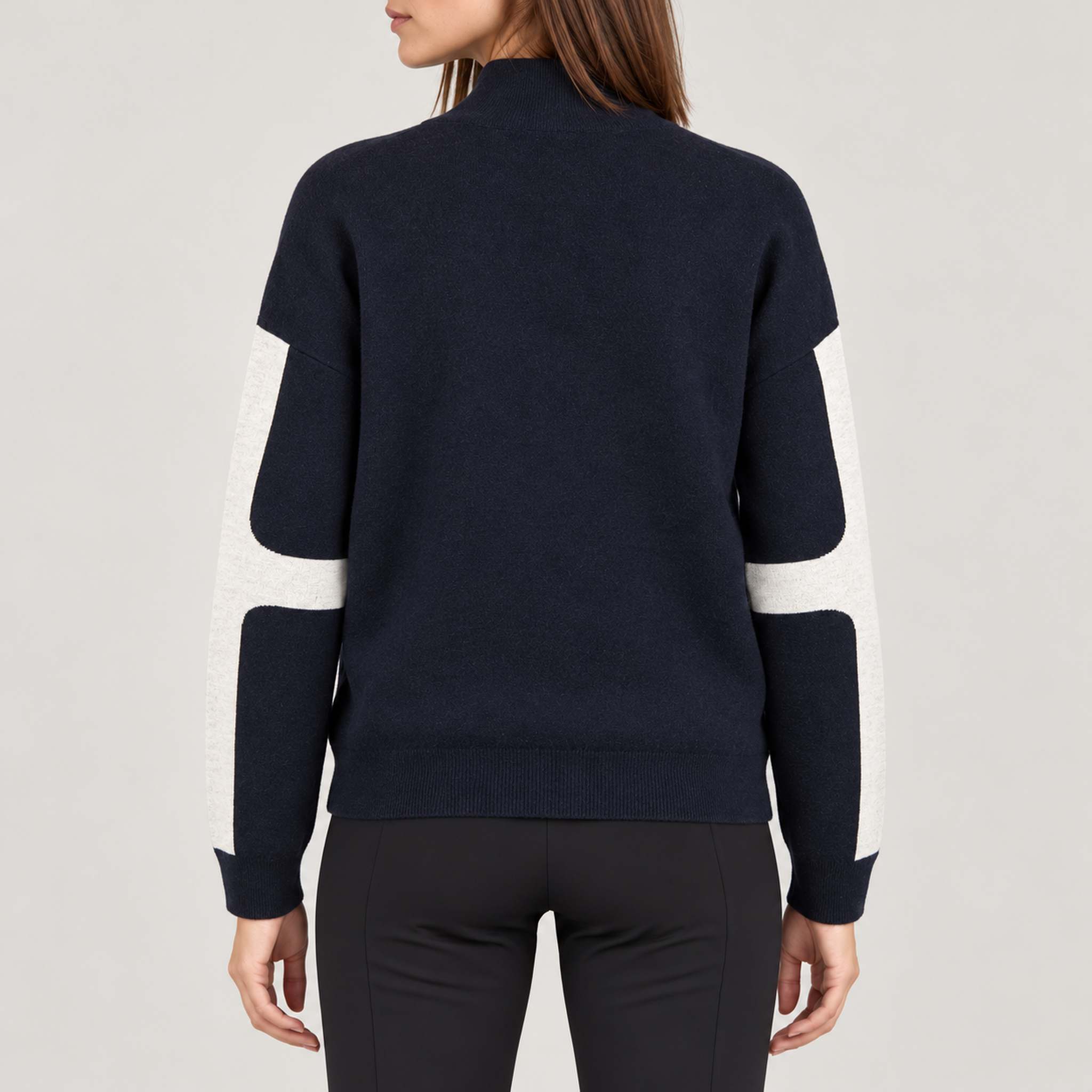 Sportalm women's basel half zip in deep water – model back