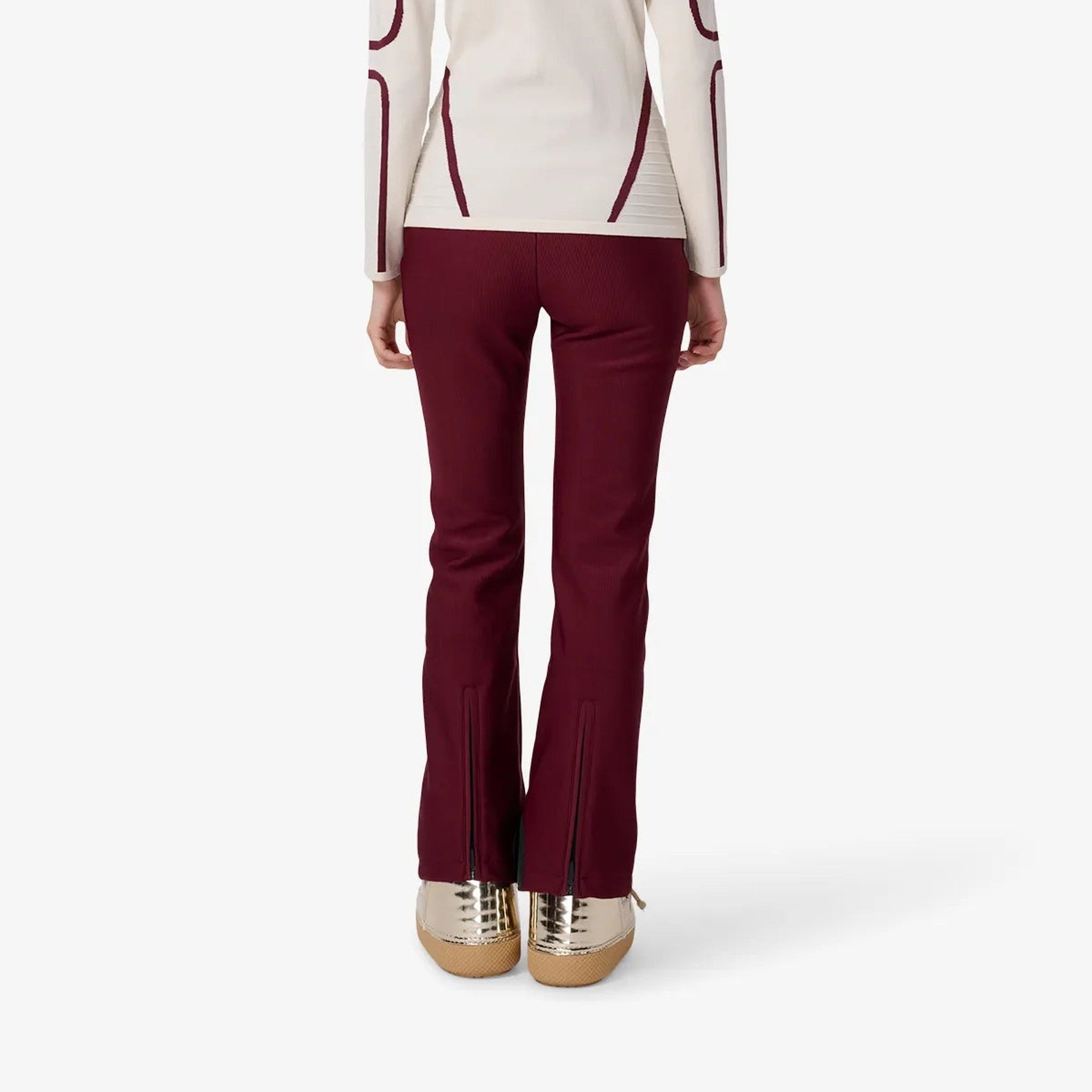 Sportalm women's fes ski pant in dark burgundy – model back