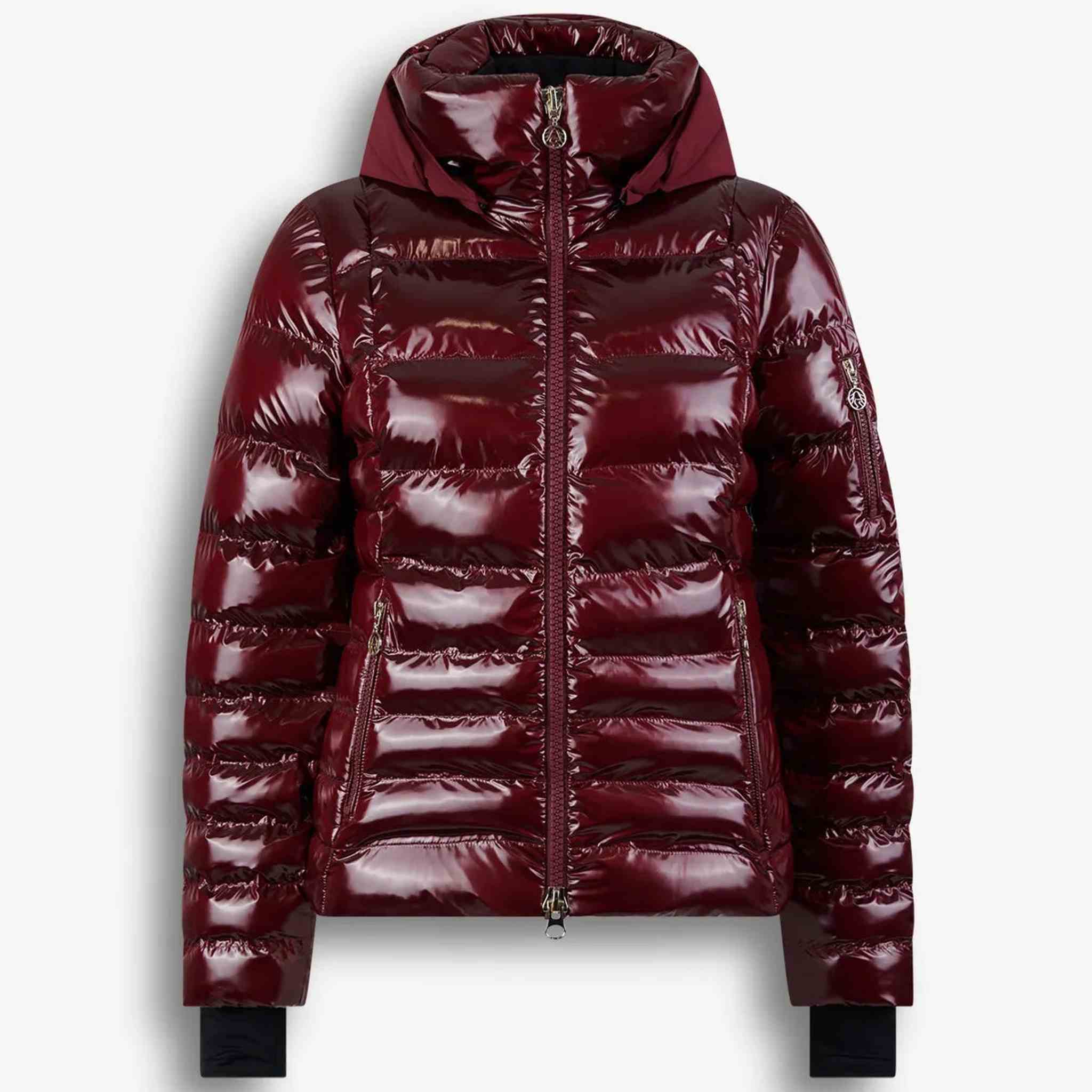 Sportalm women's kyla ski jacket in dark burgundy – front
