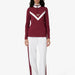 Sportalm women's oulu half zip in dark burgundy – model front