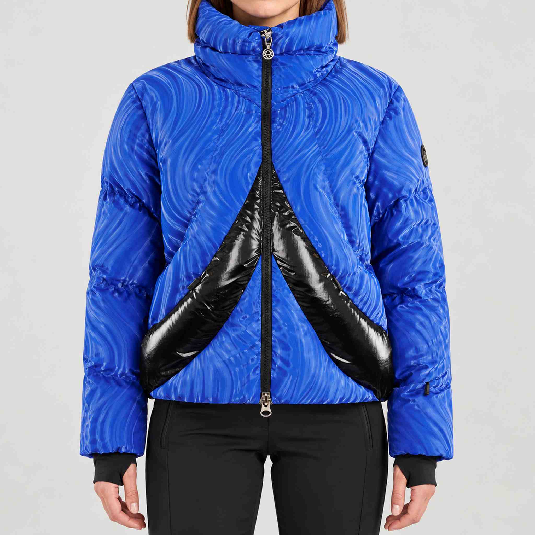 Sportalm women's tarawa ski jacket in indie blue – model front