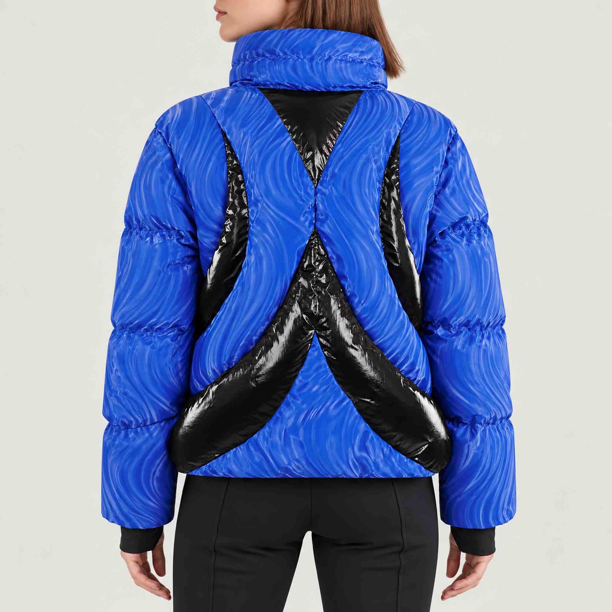 Sportalm women's tarawa ski jacket in indie blue – model back