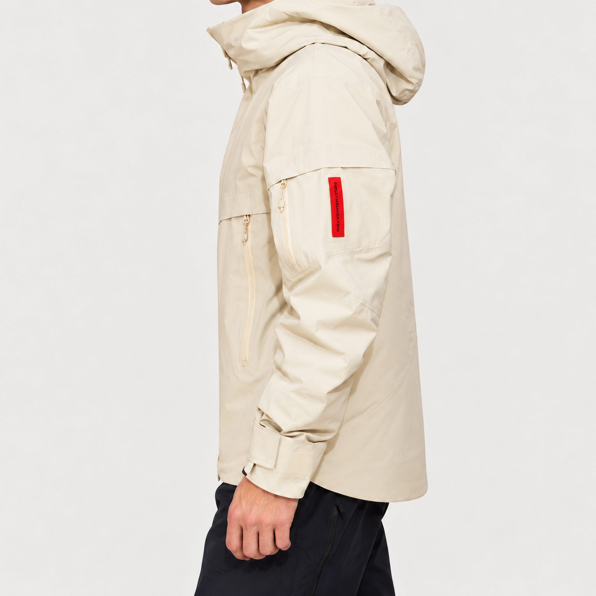 The Mountain Studio Alp Insulated Ski Jacket in Castle Wall — castle wall — model side