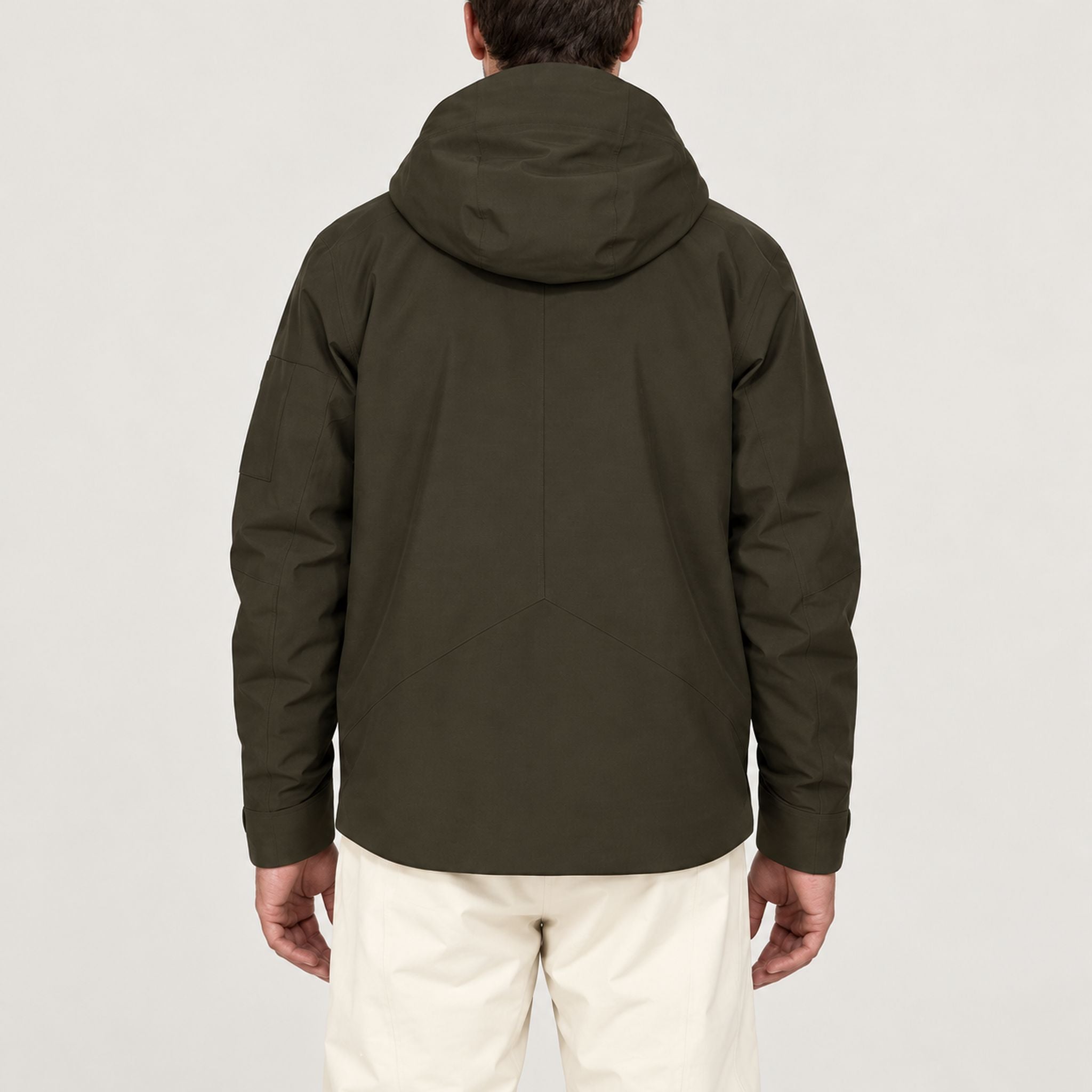 The Mountain Studio Alp Insulated Ski Jacket in Peat Brown — model back