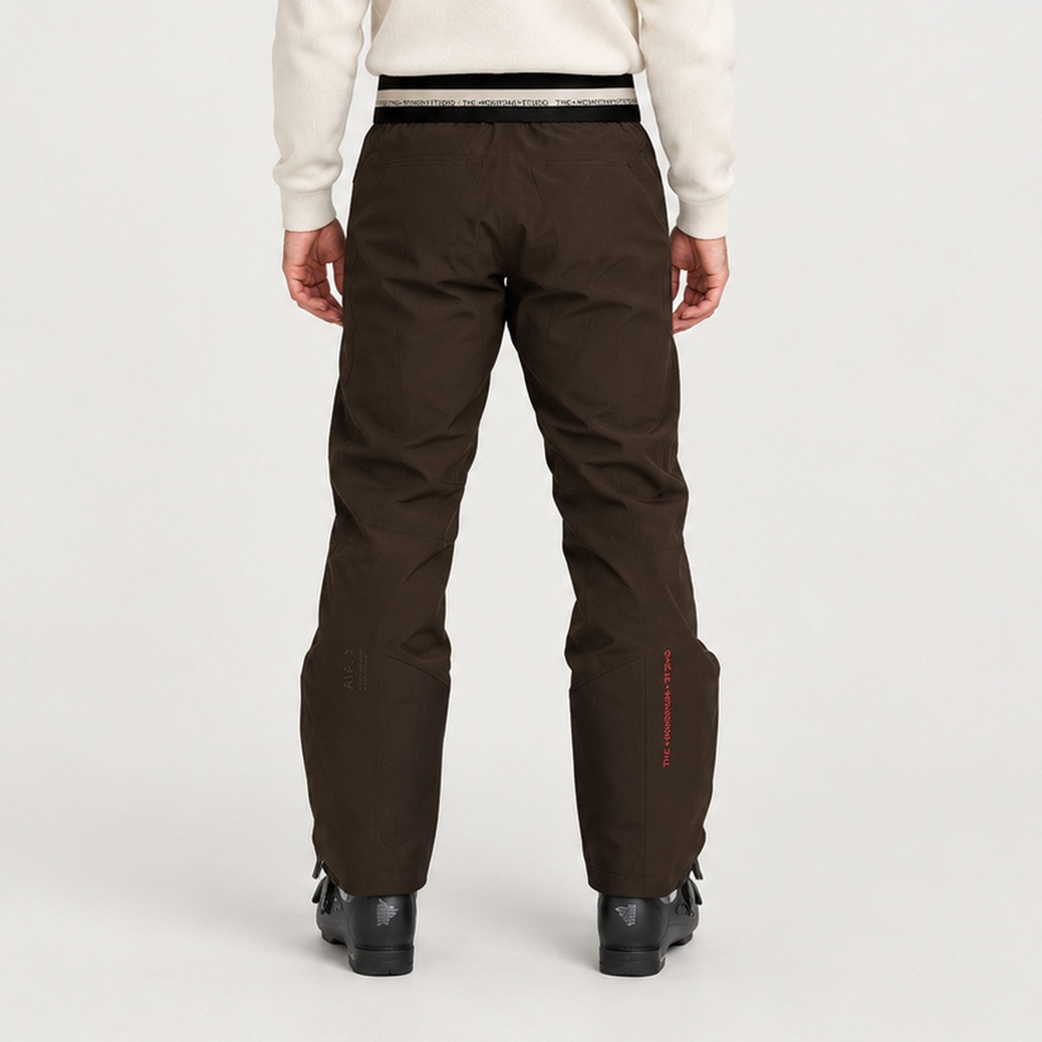 The Mountain Studio Carv Ski Pant in Peat Brown — peat brown — model back