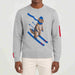 The Mountain Studio Marmotte Sweater, grey melange, model front