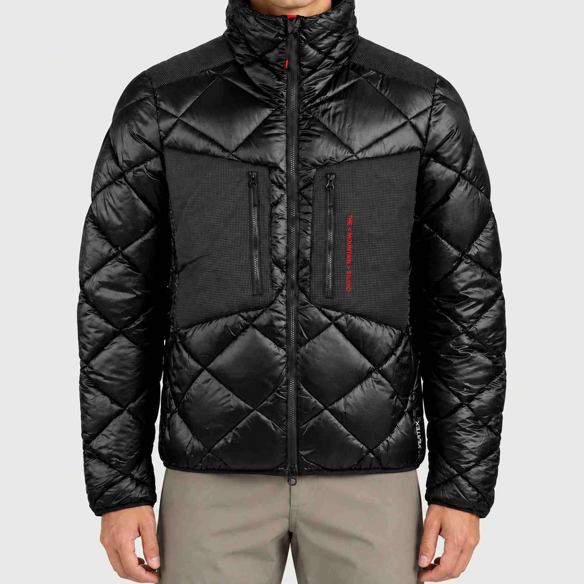 The Mountain Studio Pertex Pro Down Jacket — black — model front
