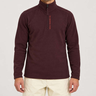 The Mountain Studio Tech Half Zip in Fudge — fudge — model front