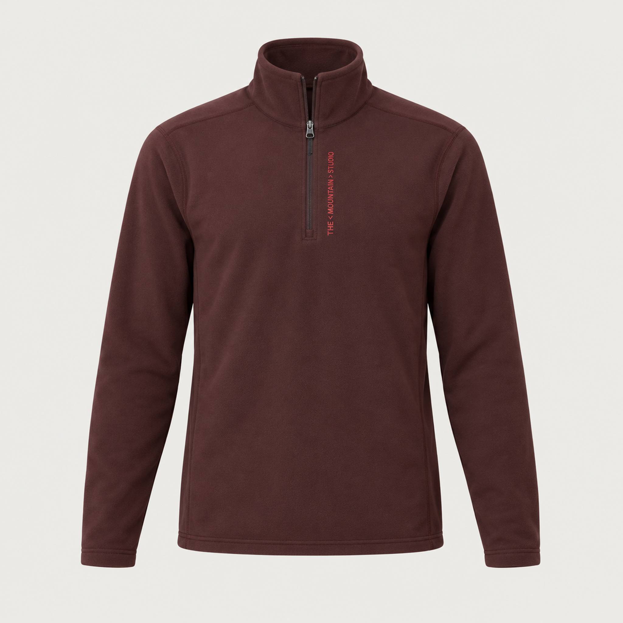 The Mountain Studio Tech Half Zip in Fudge — fudge — side
