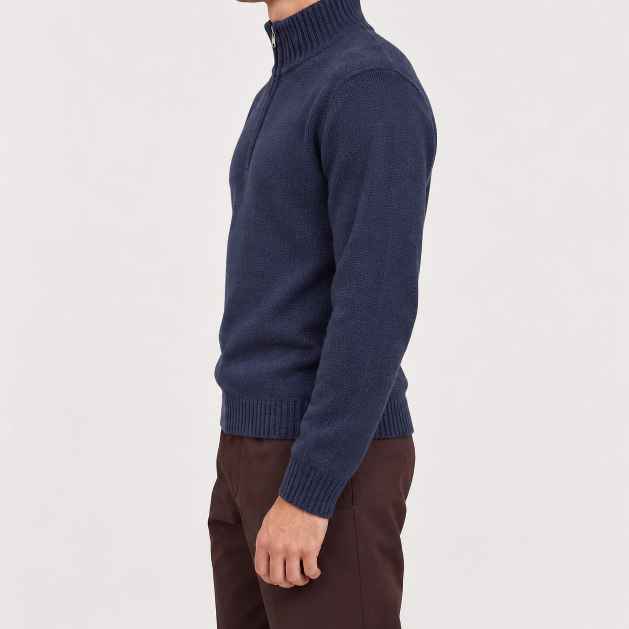The Mountain Studio Tech Half Zip in Sky Captain — sky captain — model side