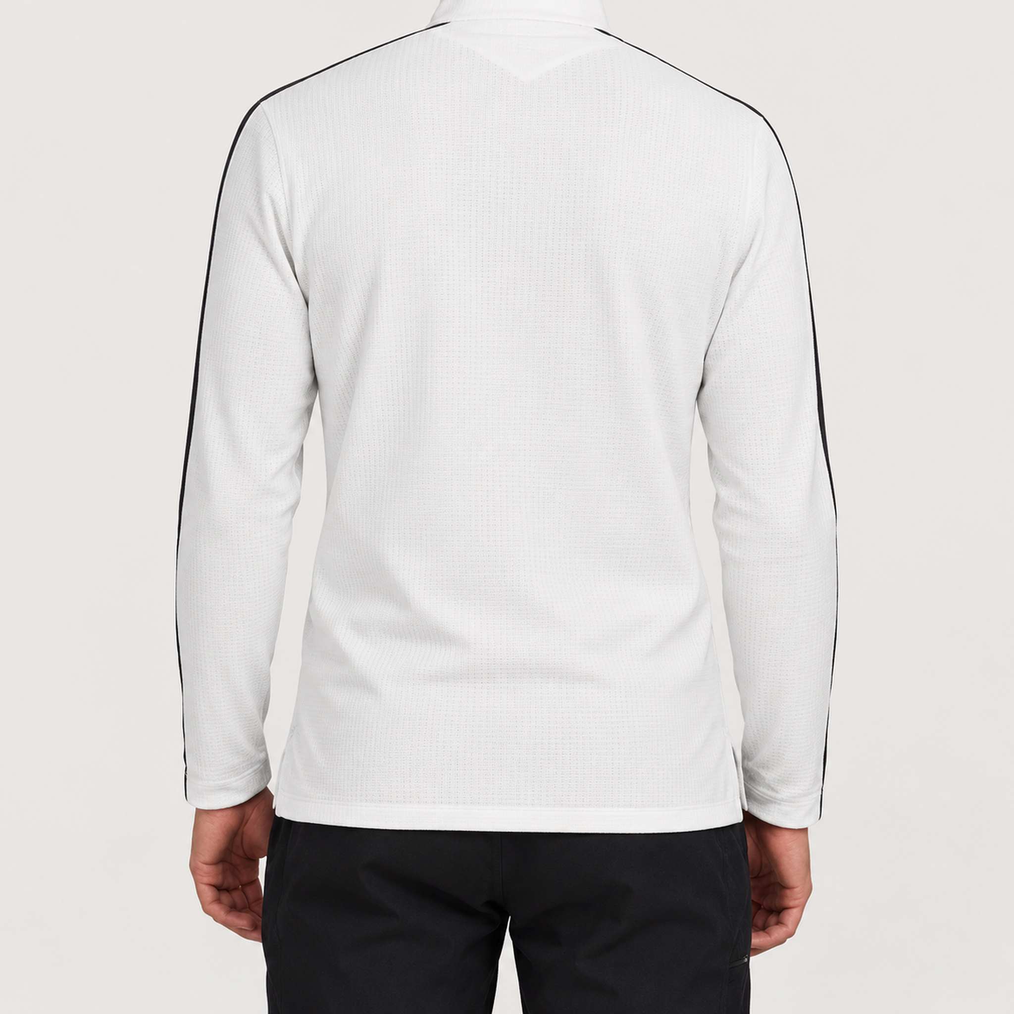 The Mountain Studio Tech Half Zip in White — white — model back