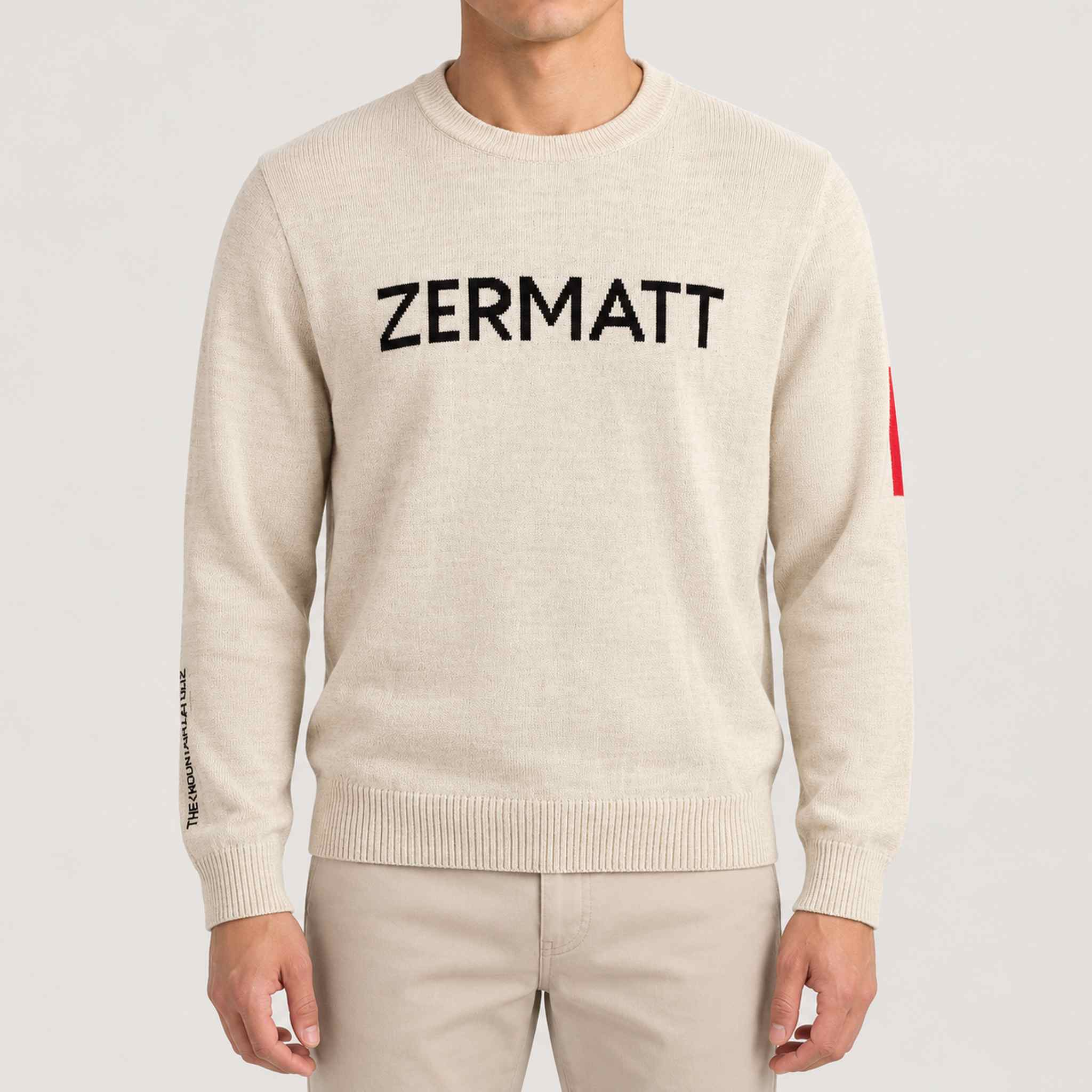 The Mountain Studio Zermatt Sweater in Castle Wall, castle wall, model front