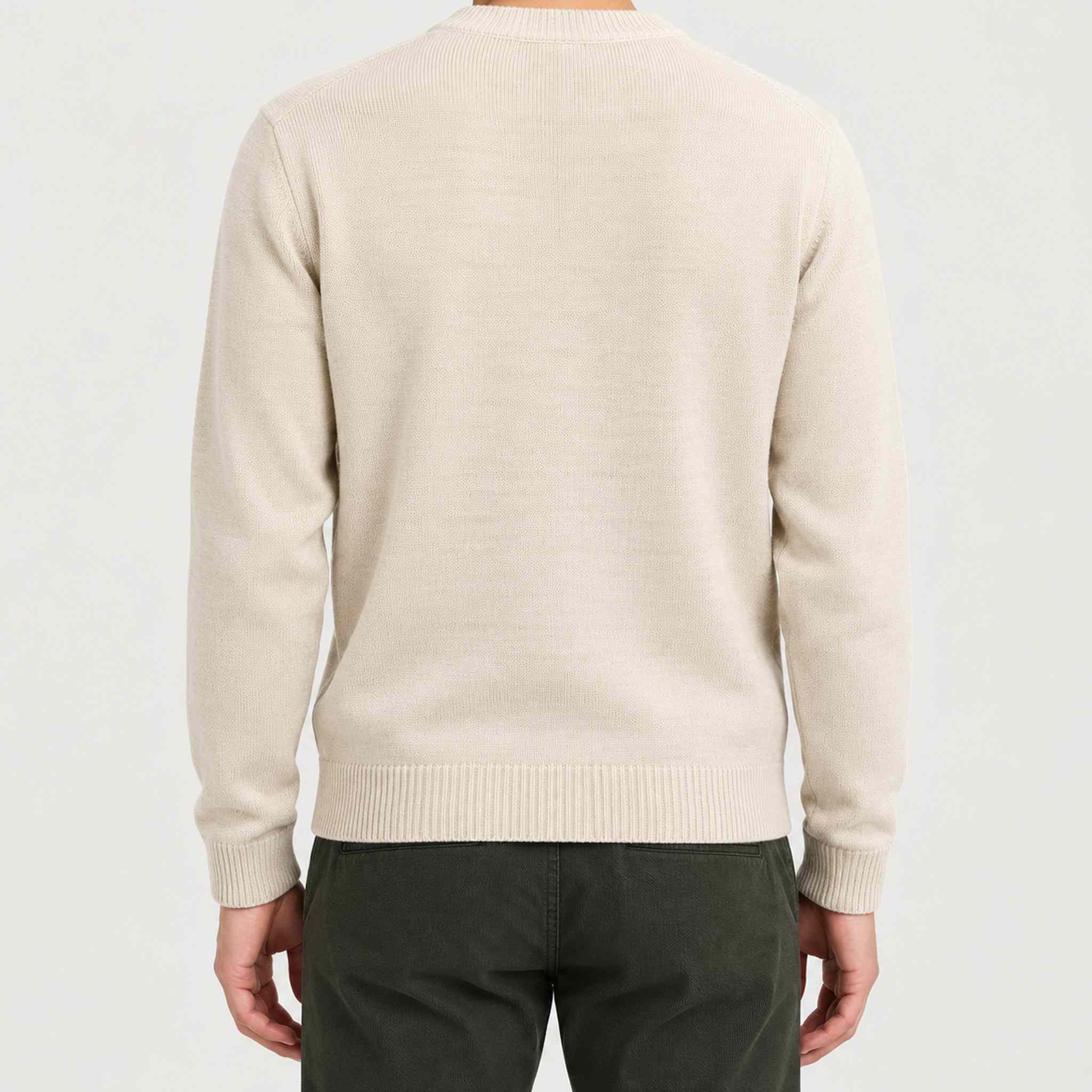 The Mountain Studio Zermatt Sweater in Castle Wall — castle wall — model back