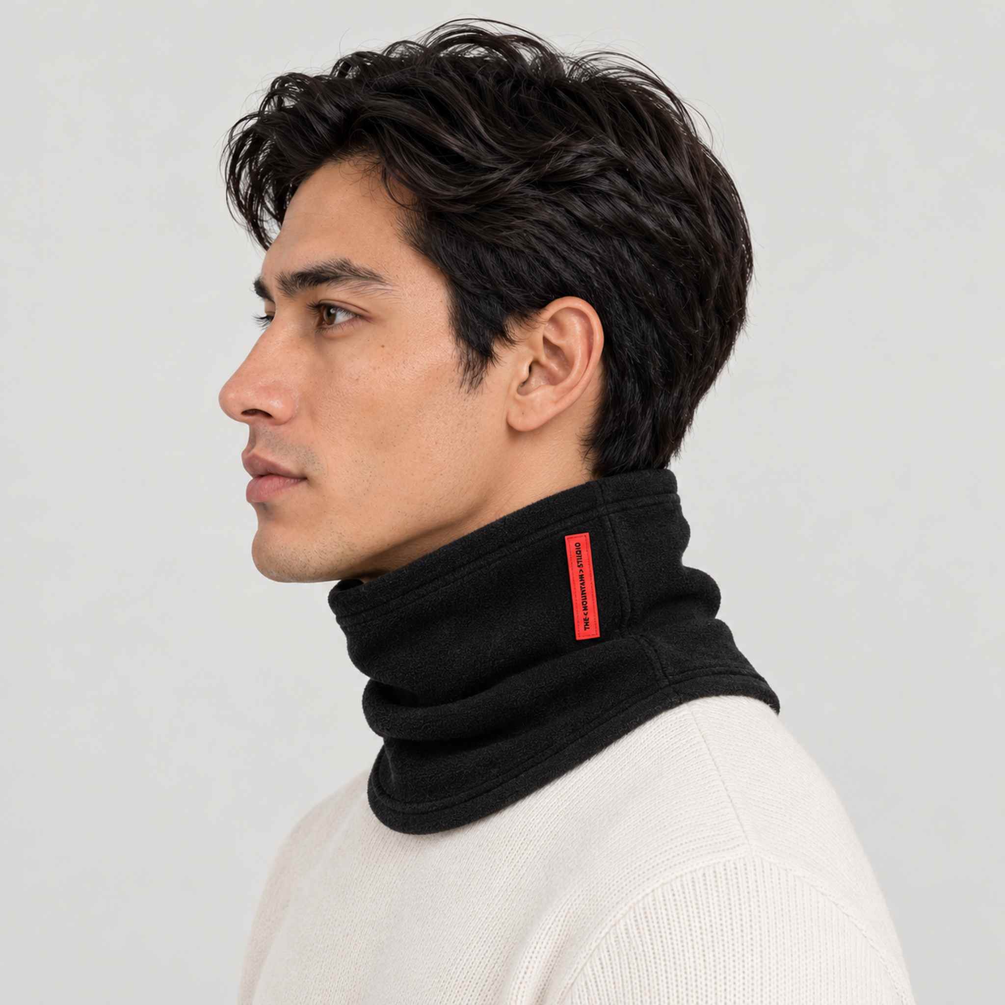 The Mountain Studio TMS Neck Gaiter in Black — black — mens side