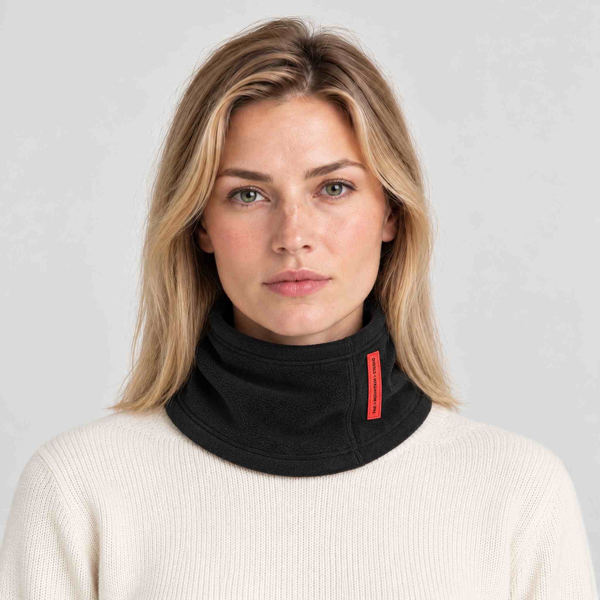 The Mountain Studio TMS Neck Gaiter in Black — black — womens front