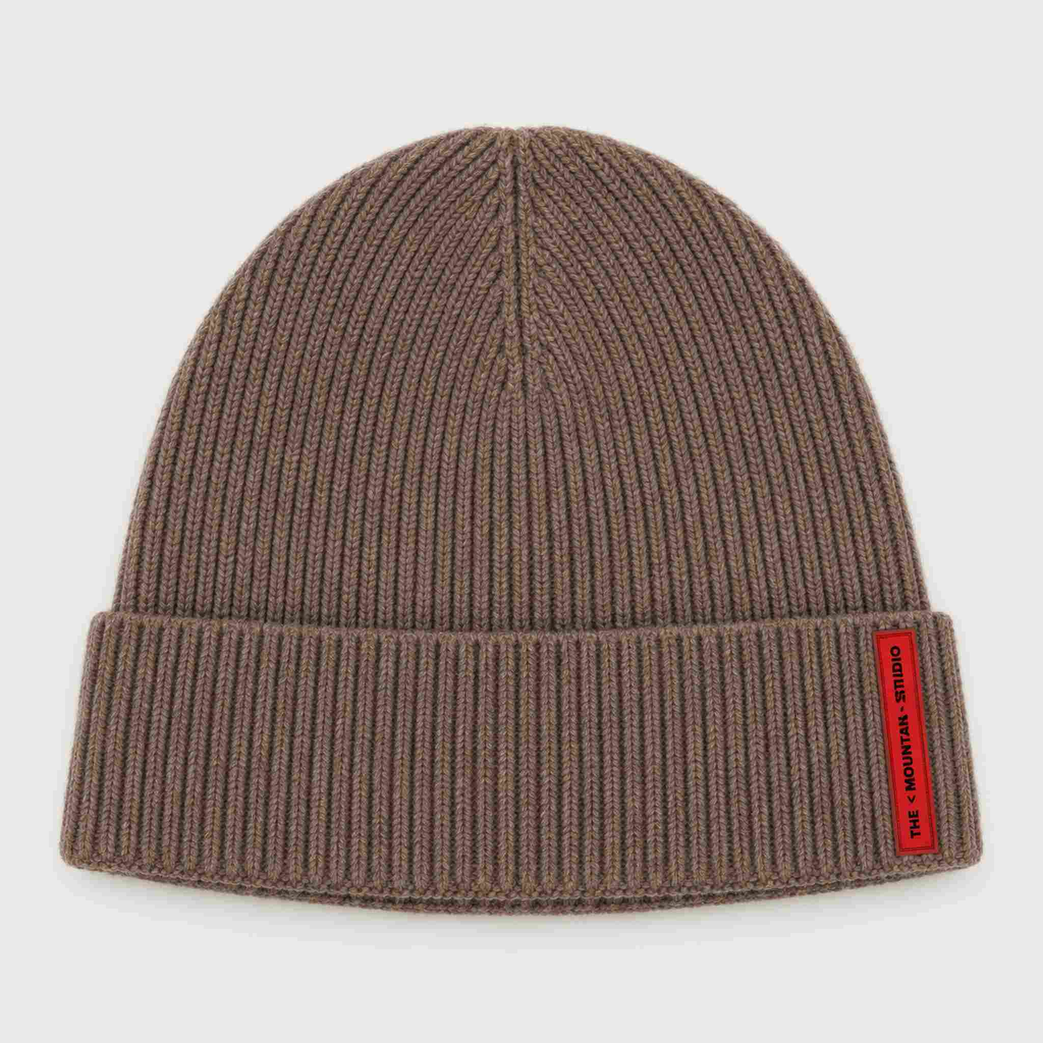 The Mountain Studio Wool Rib Beanie in Brindle — brindle — front
