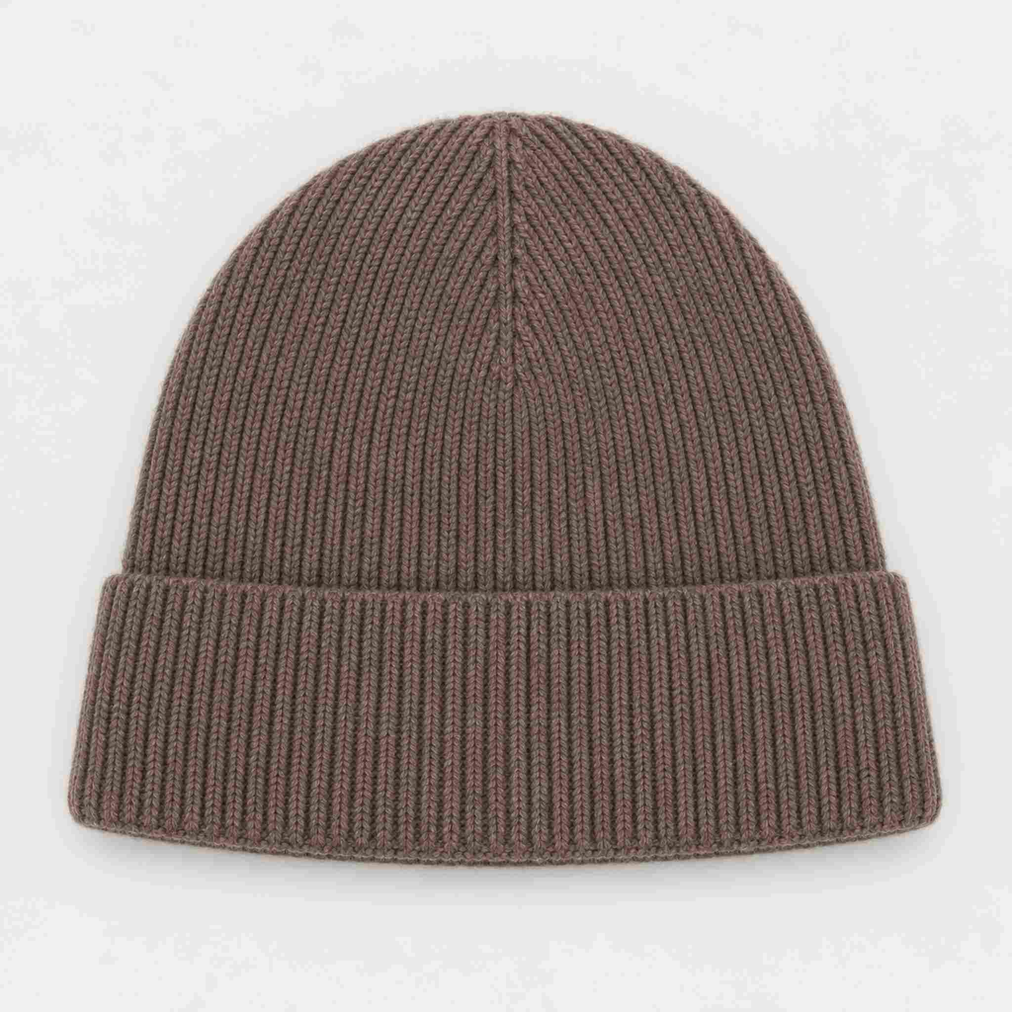 The Mountain Studio Wool Rib Beanie in Brindle — brindle — back