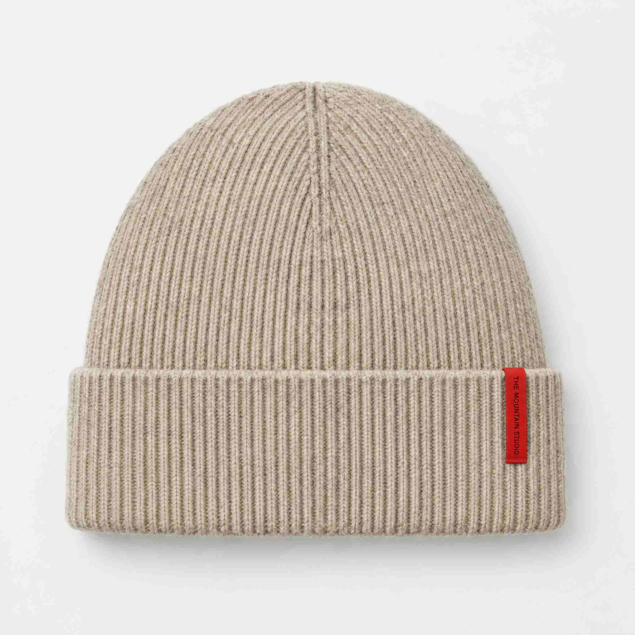 The Mountain Studio Wool Rib Beanie in Castle Wall — castle wall — front