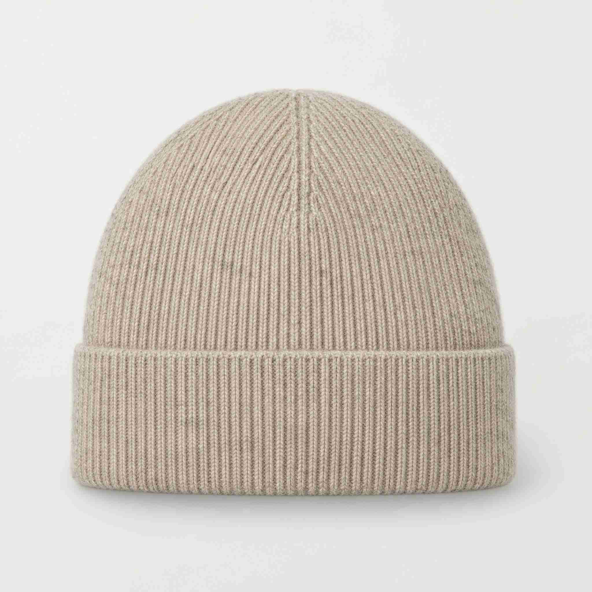 The Mountain Studio Wool Rib Beanie in Castle Wall — back