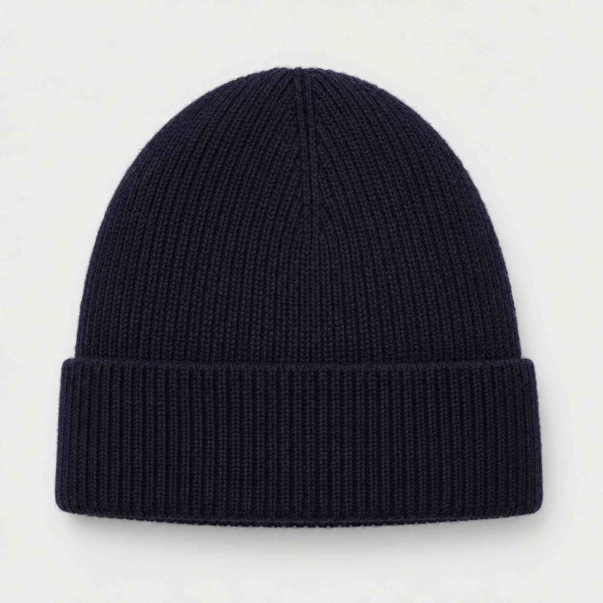 The Mountain Studio Wool Rib Beanie in Eclipse — eclipse — back