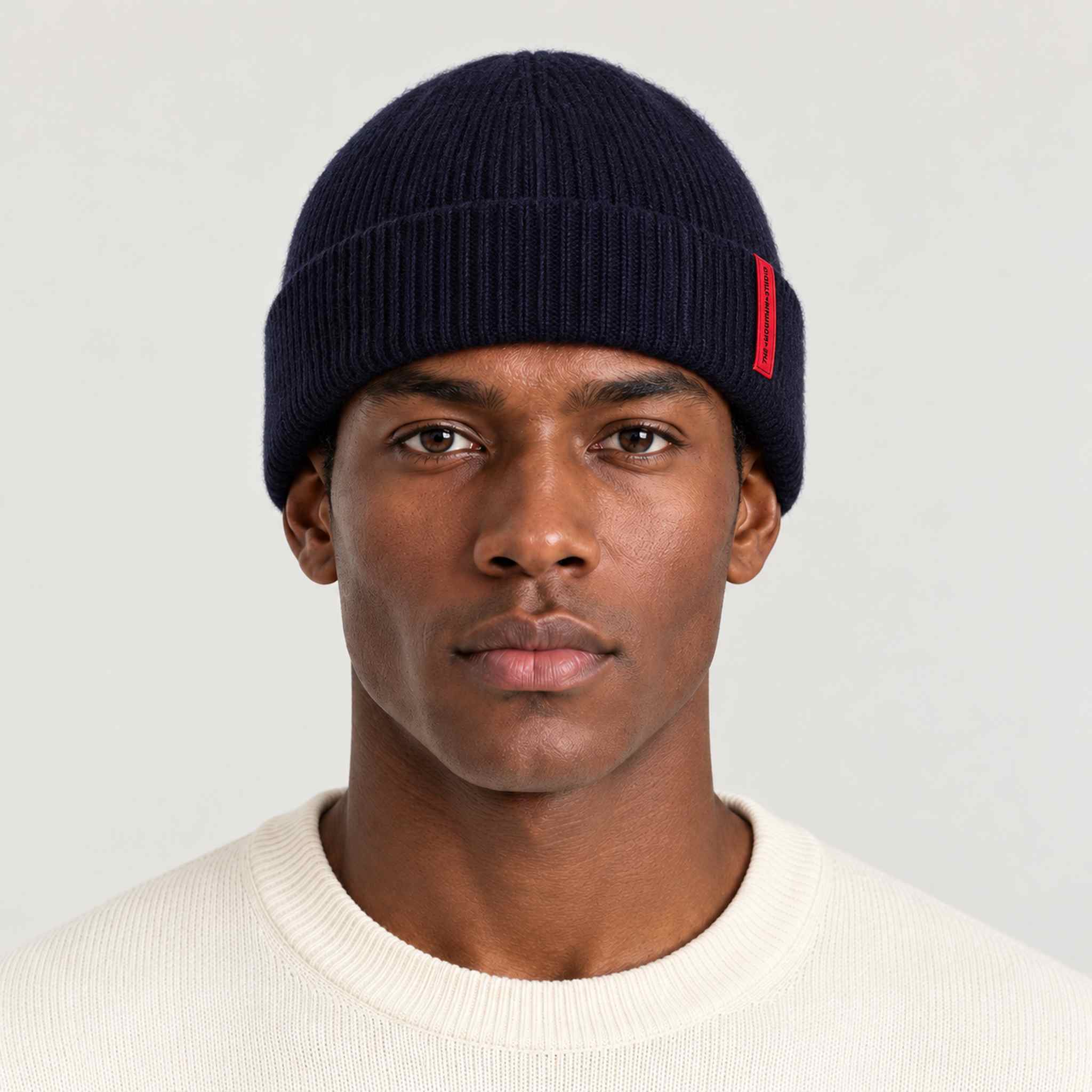 The Mountain Studio Wool Rib Beanie in Eclipse — eclipse — mens front
