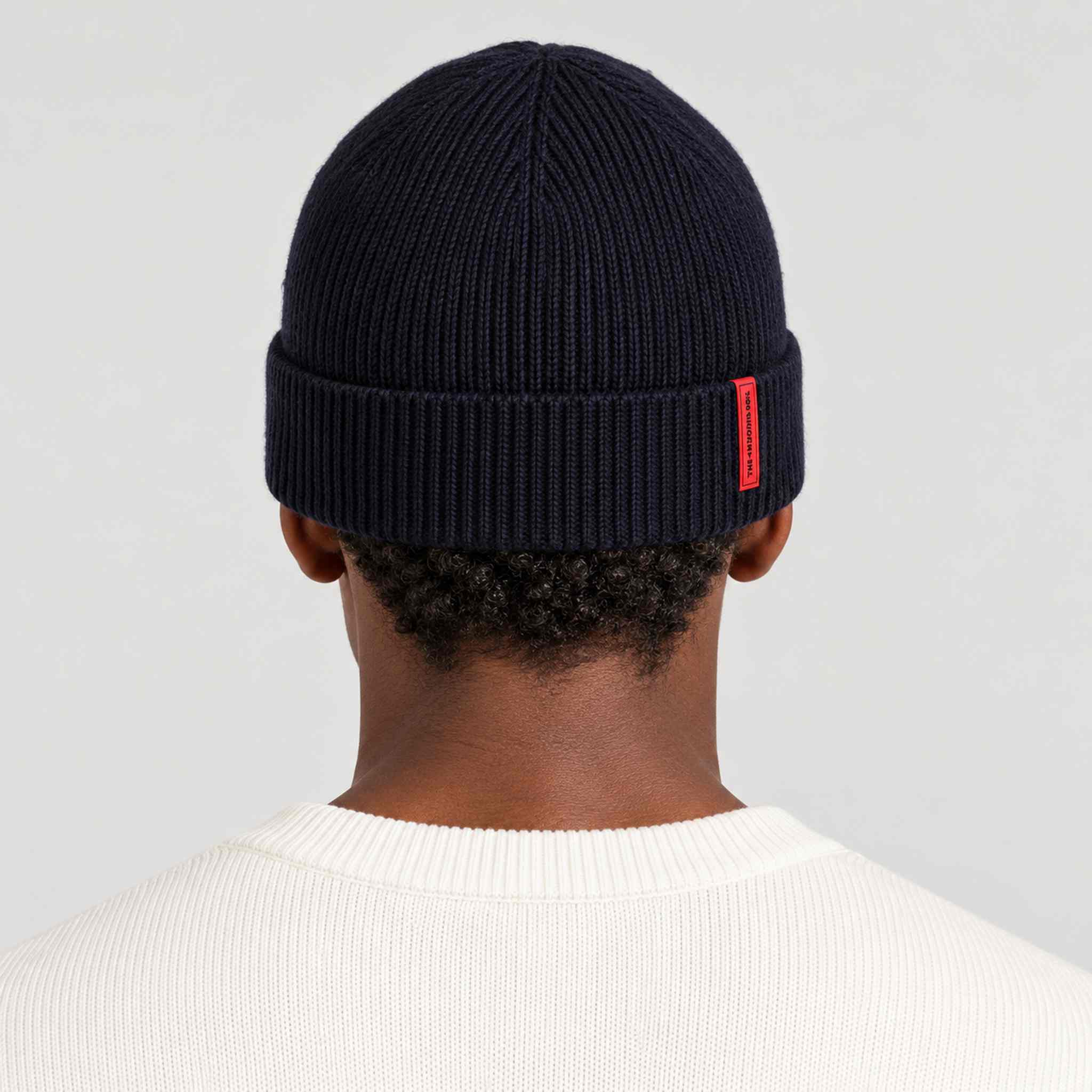 The Mountain Studio Wool Rib Beanie in Eclipse — eclipse — mens back