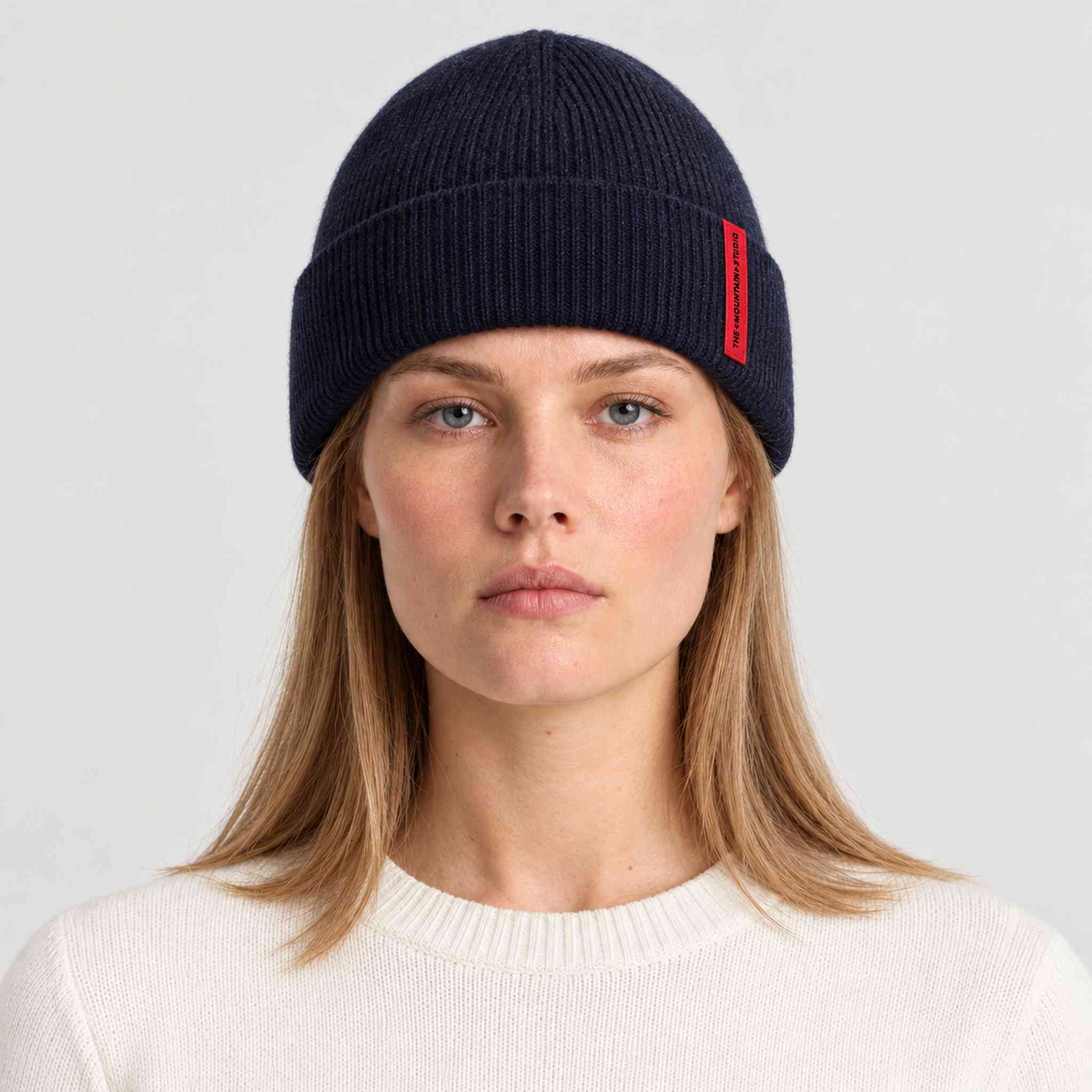 The Mountain Studio Wool Rib Beanie in Eclipse — eclipse — womens front