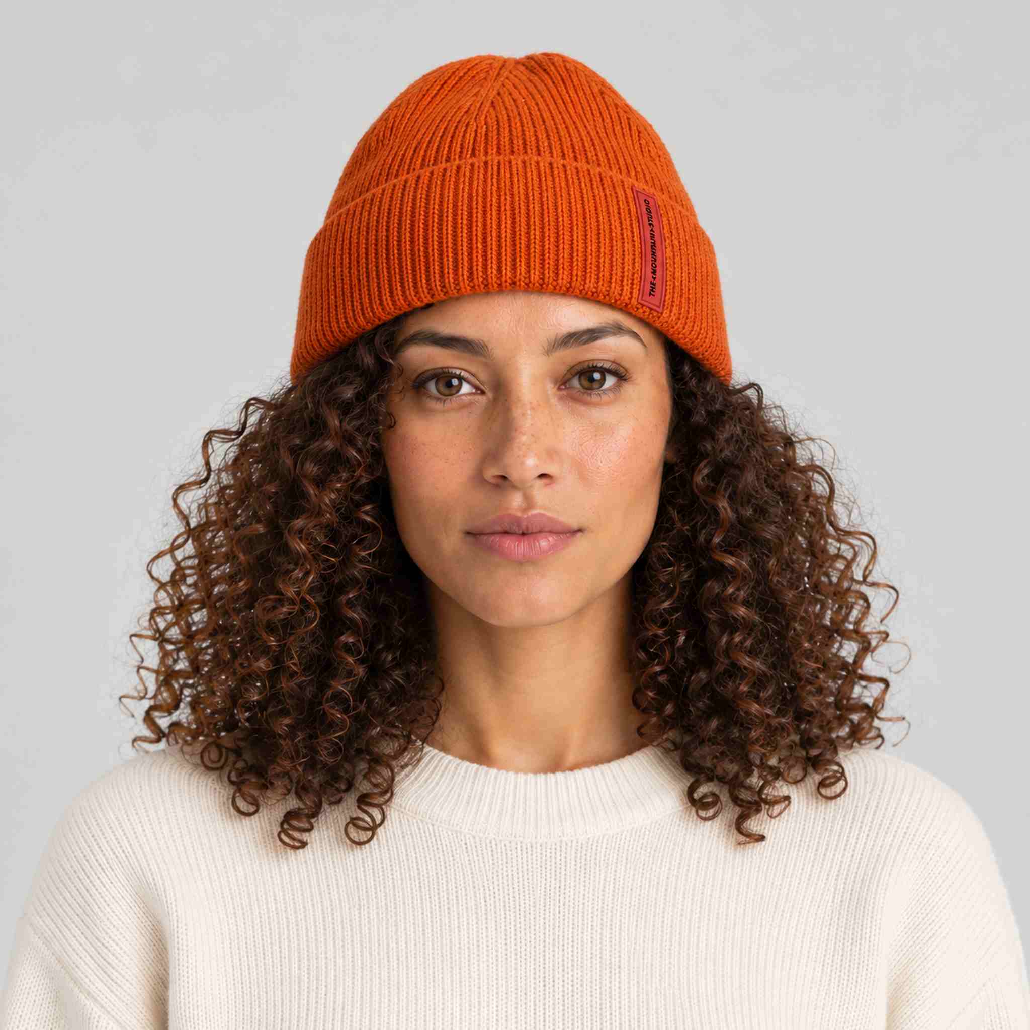The Mountain Studio Wool Rib Beanie in Rooibos — rooibos — womens front