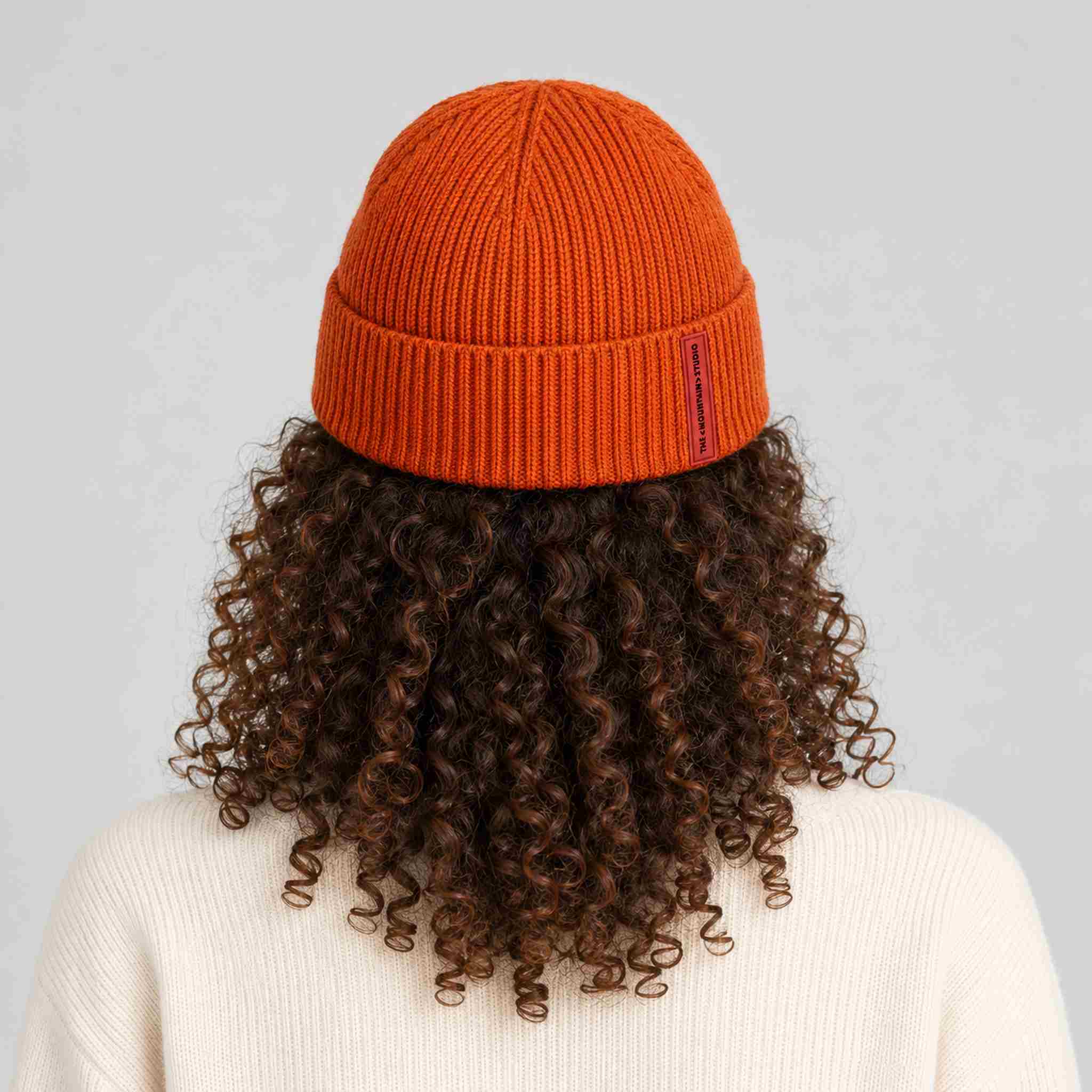 The Mountain Studio Wool Rib Beanie in Rooibos — rooibos — womens back
