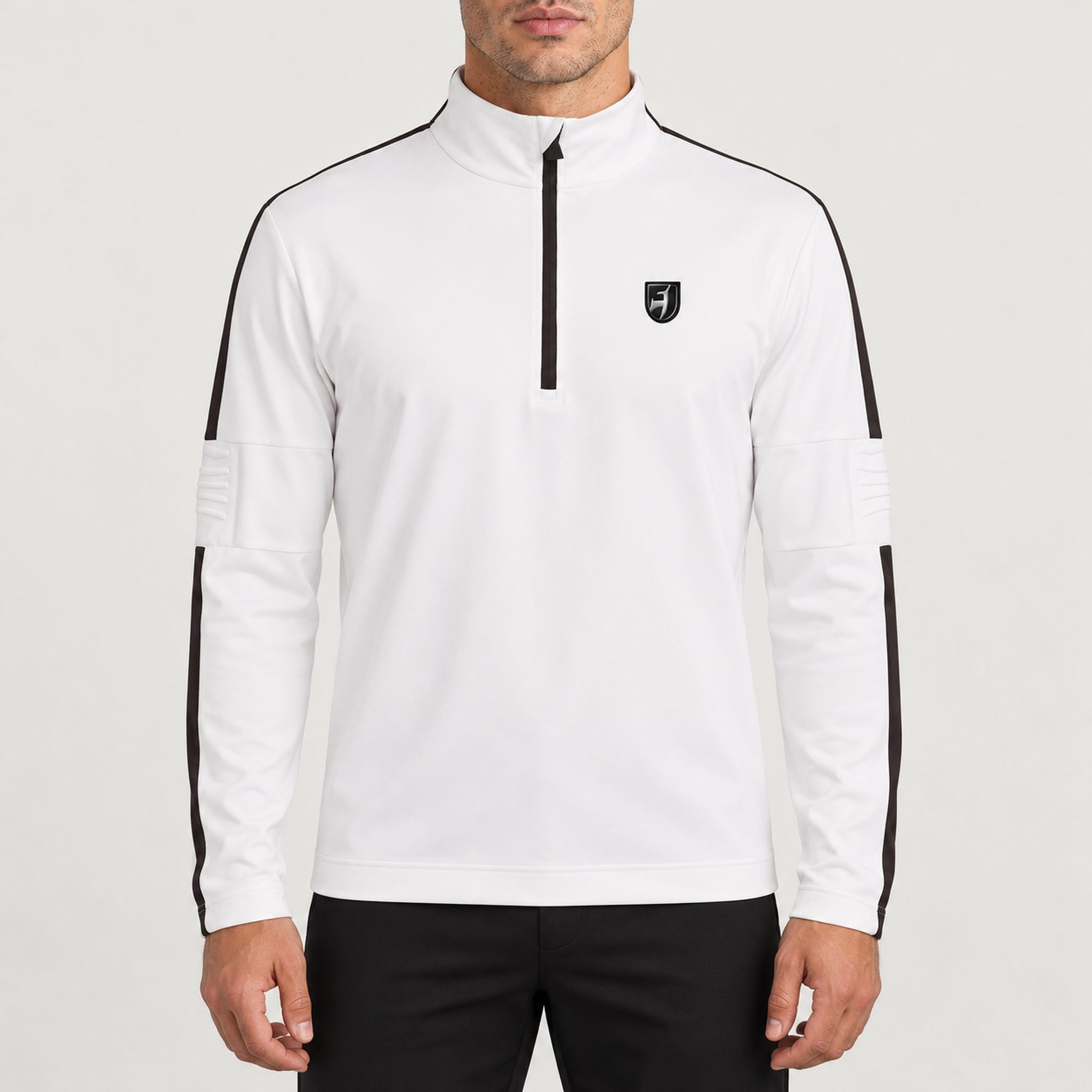 Toni Sailer mens Connor Half Zip in Bright White – model front