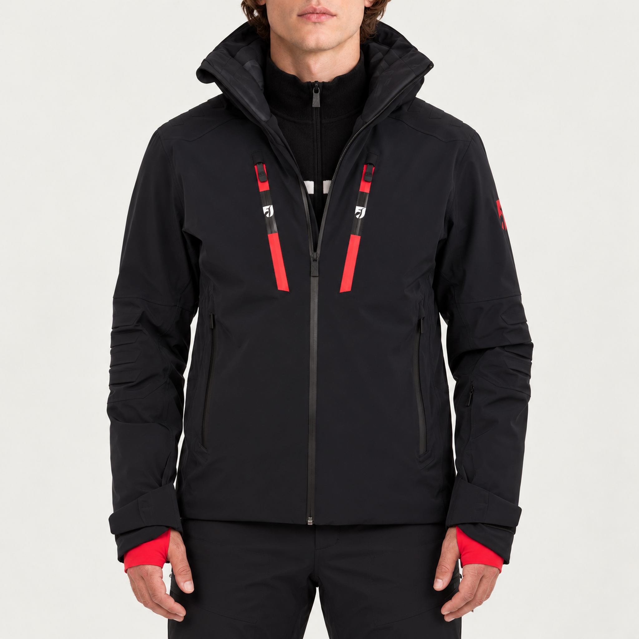 Toni Sailer mens Emil Ski Jacket in Black – model front