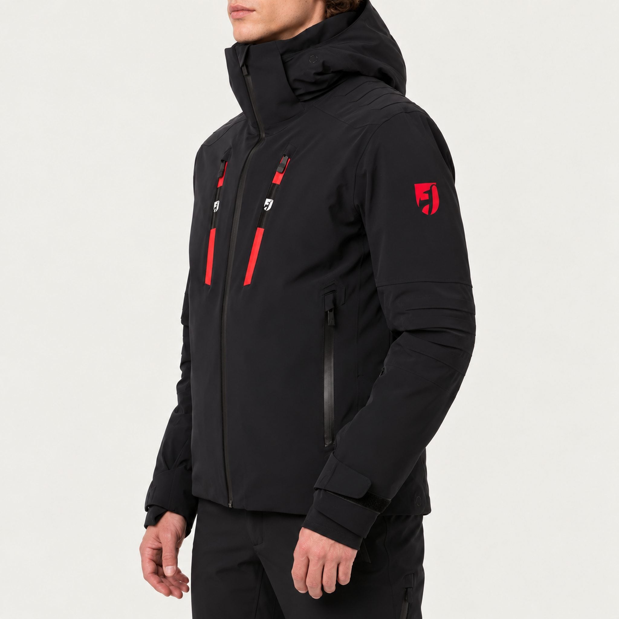 Toni Sailer mens Emil Ski Jacket in Black – model side