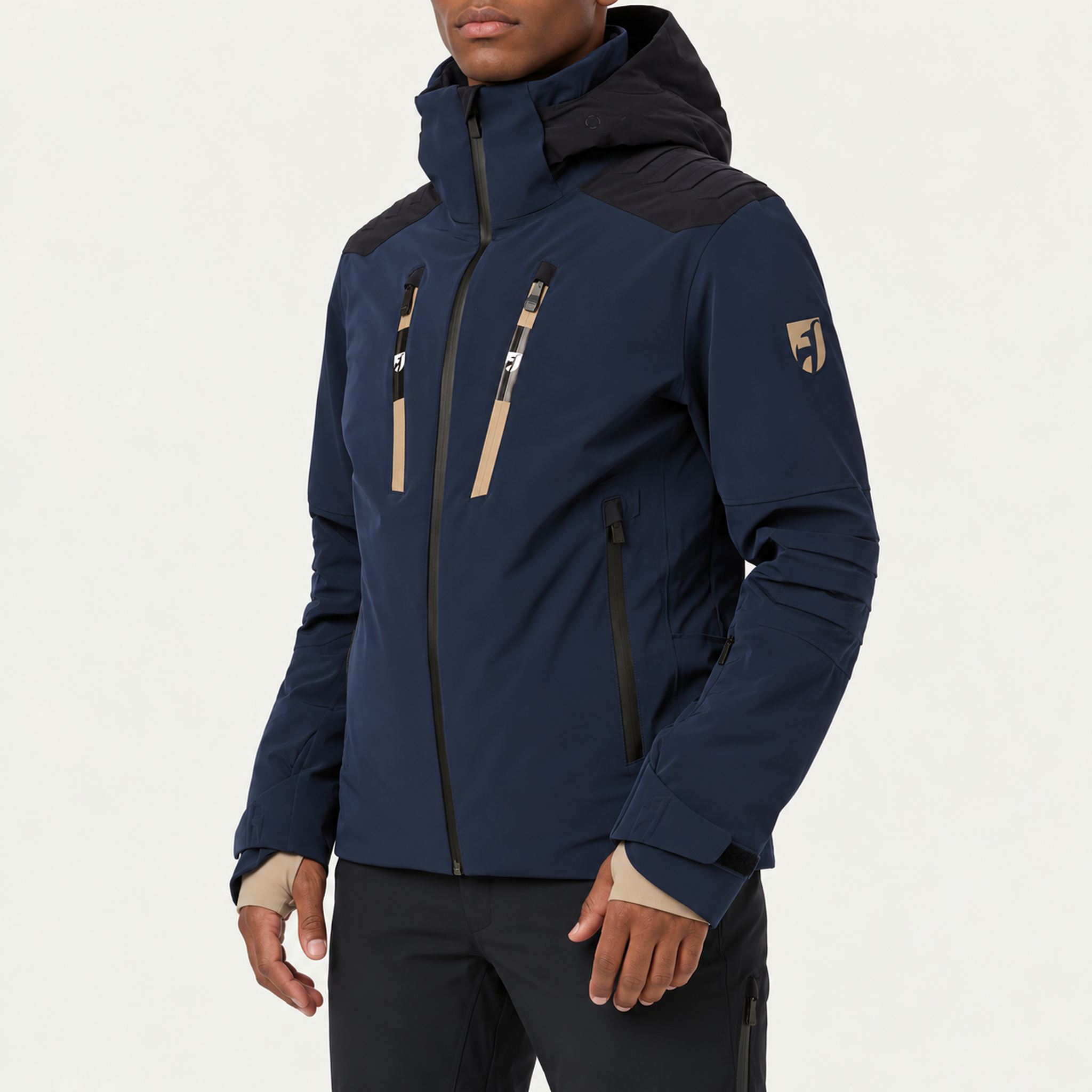 Toni Sailer men's Emil ski jacket in Midnight – model side