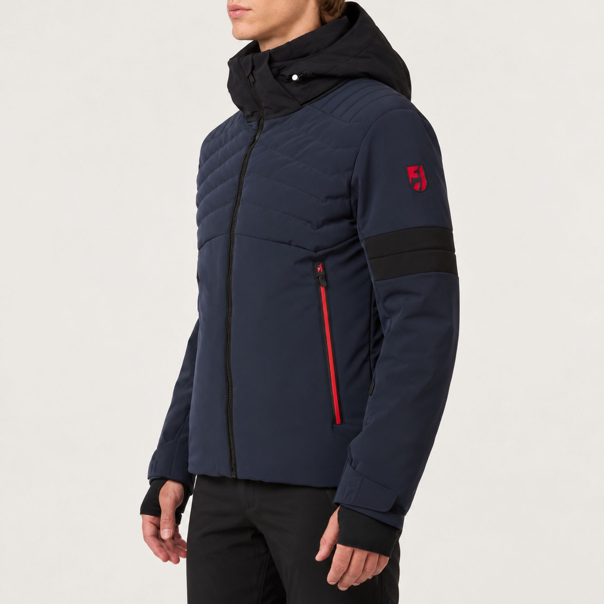 Toni Sailer mens Moritz Ski Jacket in Midnight – model side