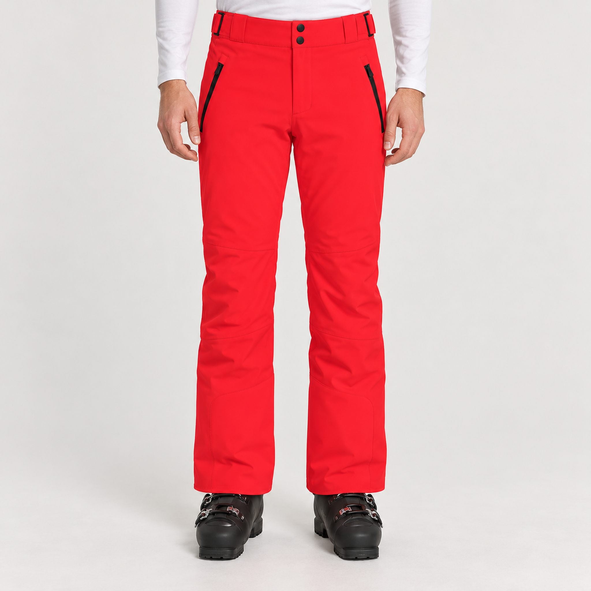Toni Sailer mens Will Ski Pants in Signal Red – model front