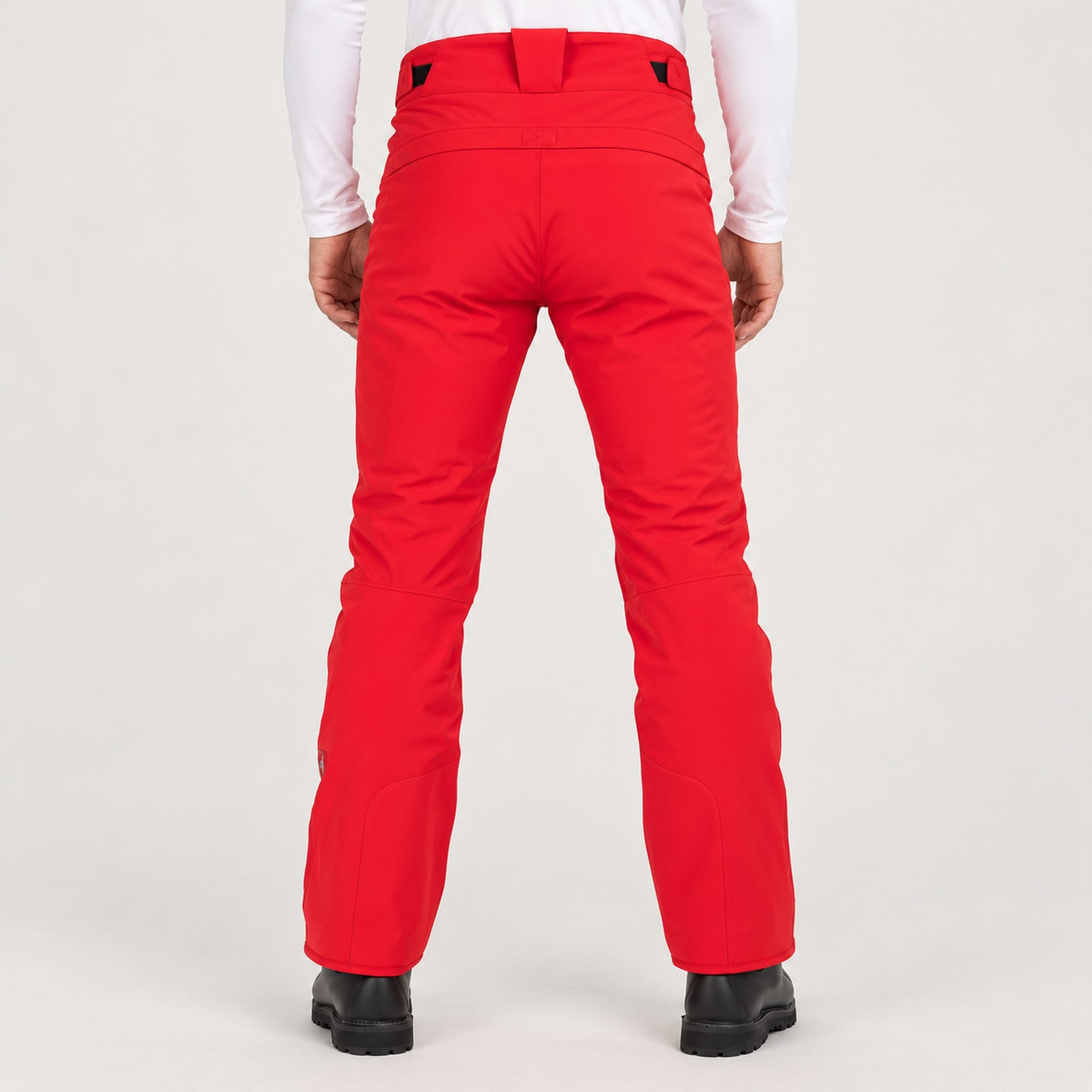 Toni Sailer mens Will Ski Pants in Signal Red – model back