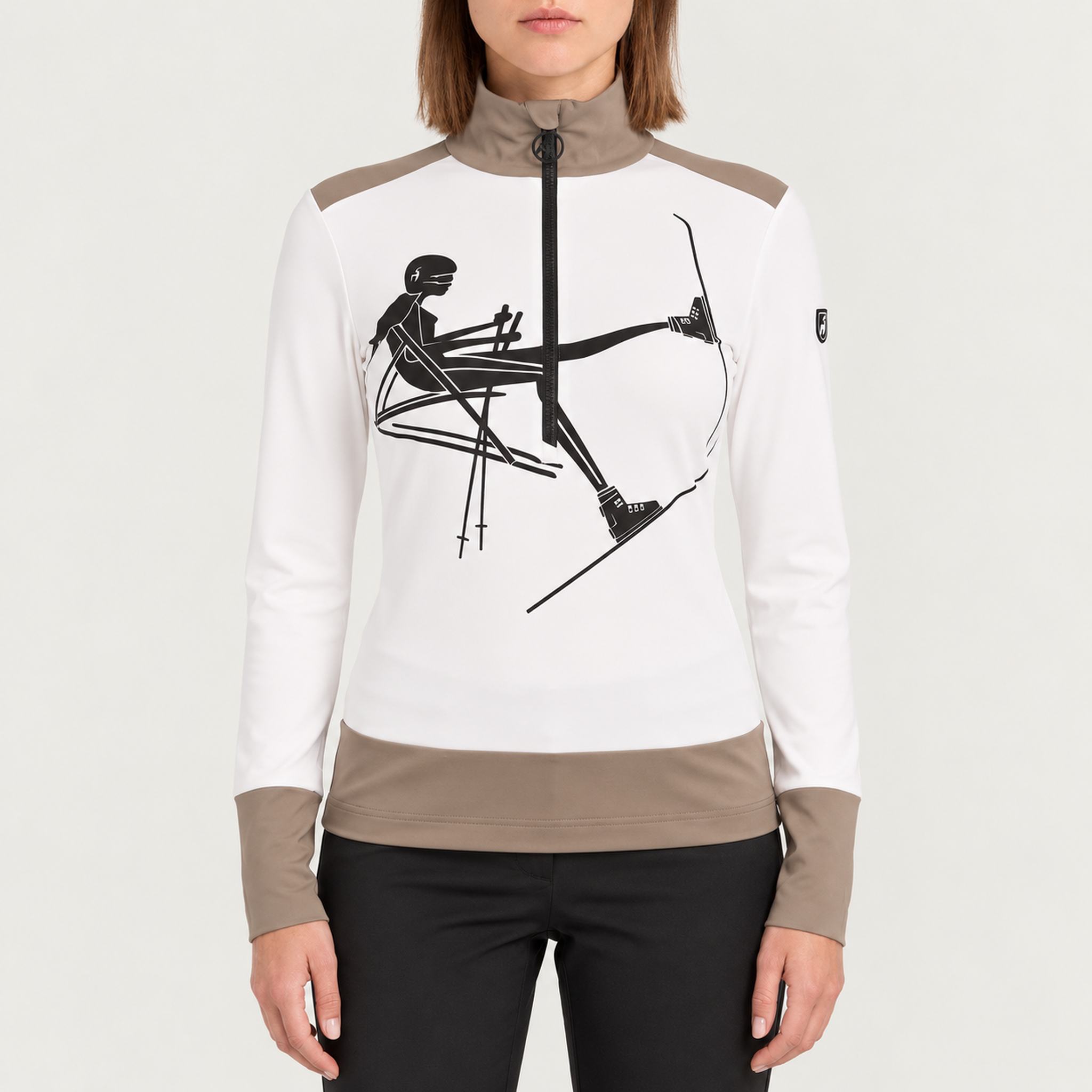 Toni Sailer womens Marylou Half Zip in White – model front