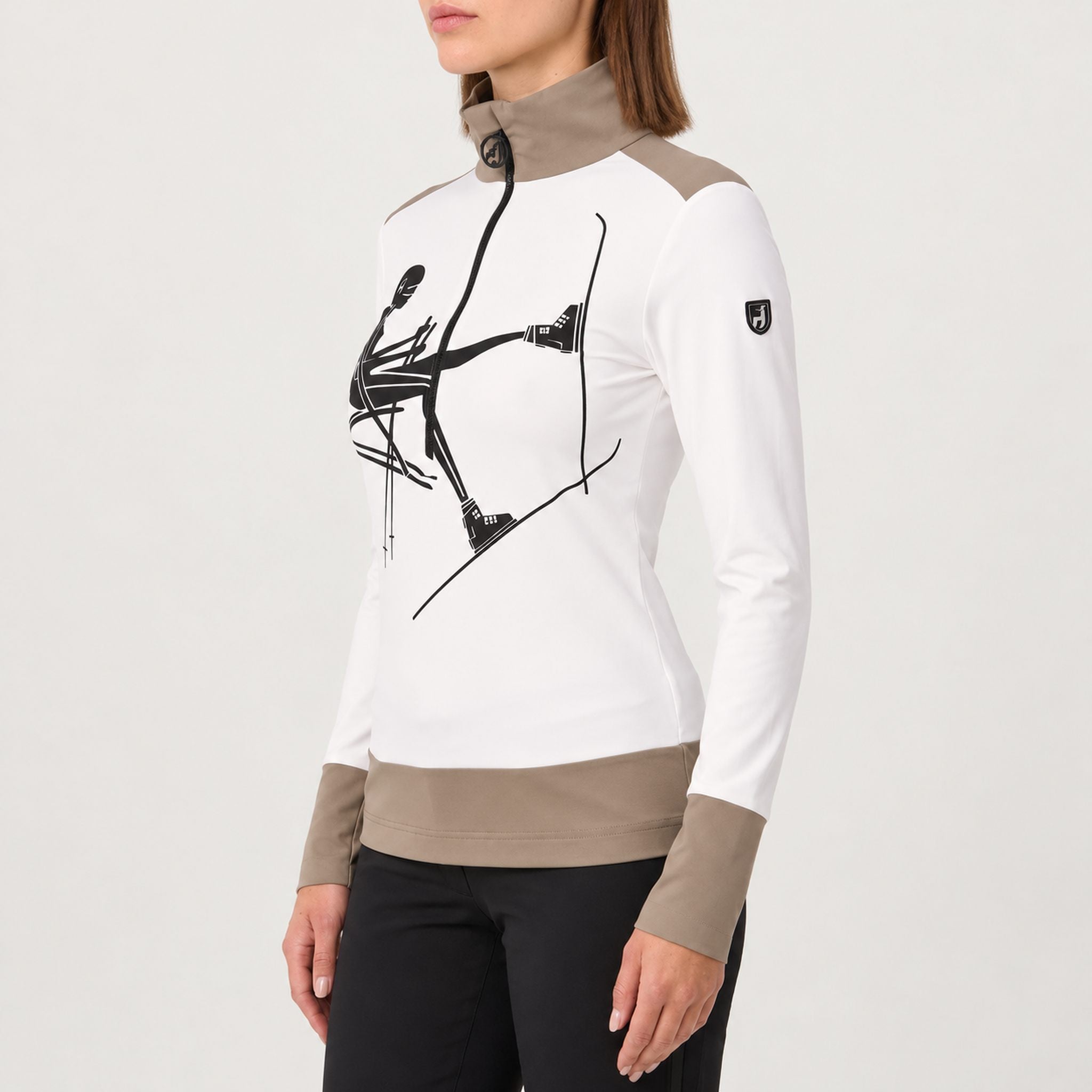 Toni Sailer womens Marylou Half Zip in White – model side