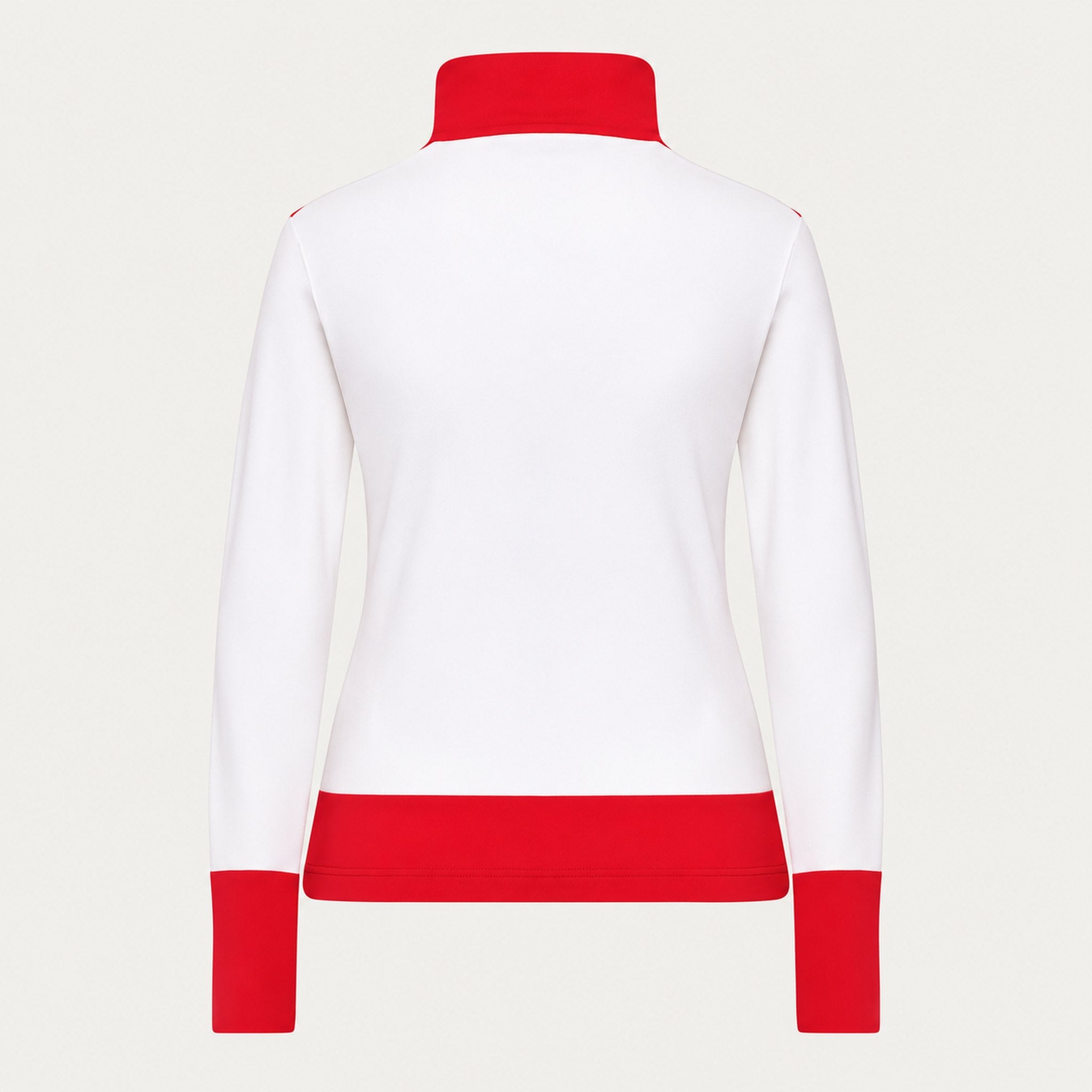 Toni Sailer womens Marylou Half Zip in White/Red – back