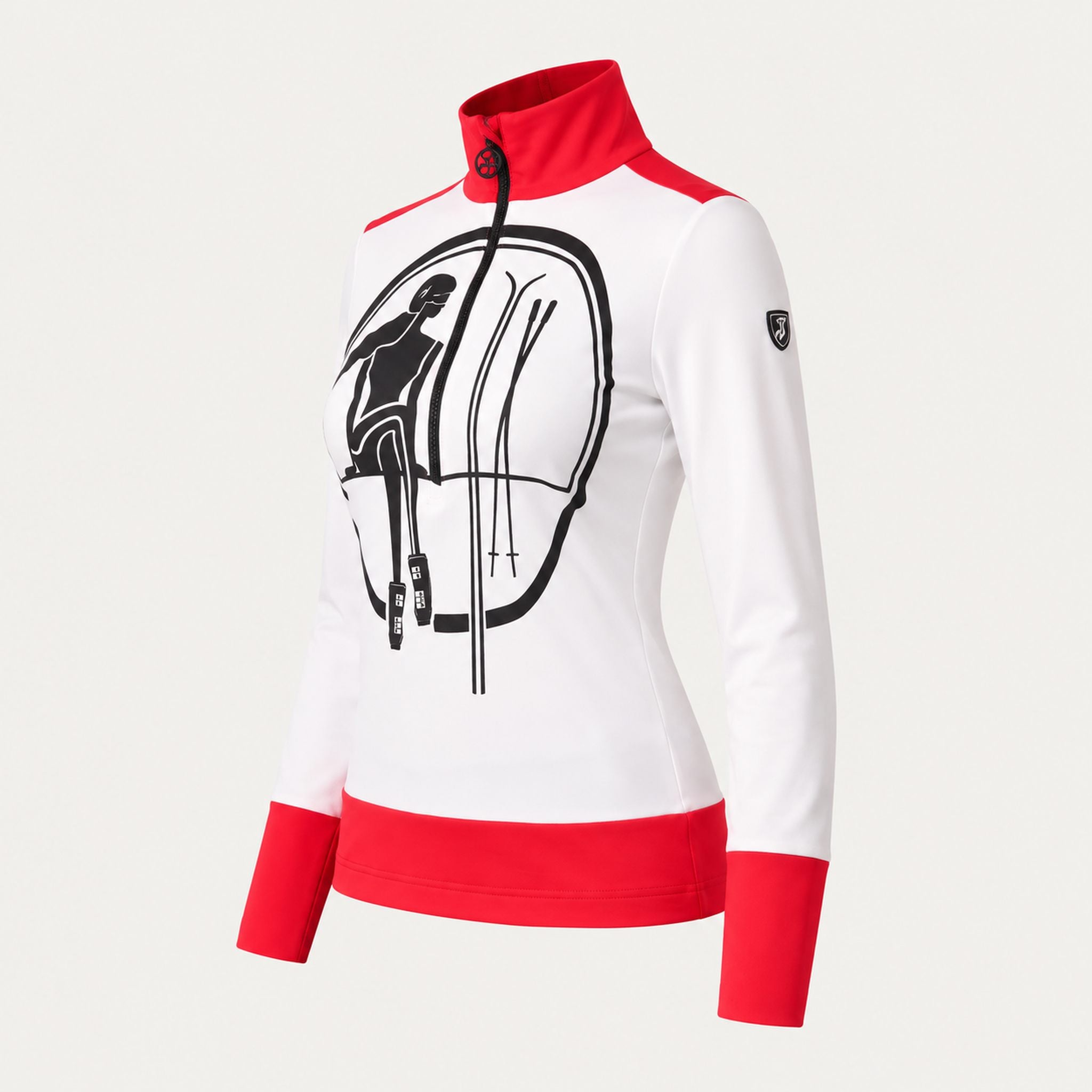 Toni Sailer womens Marylou Half Zip in White/Red – side